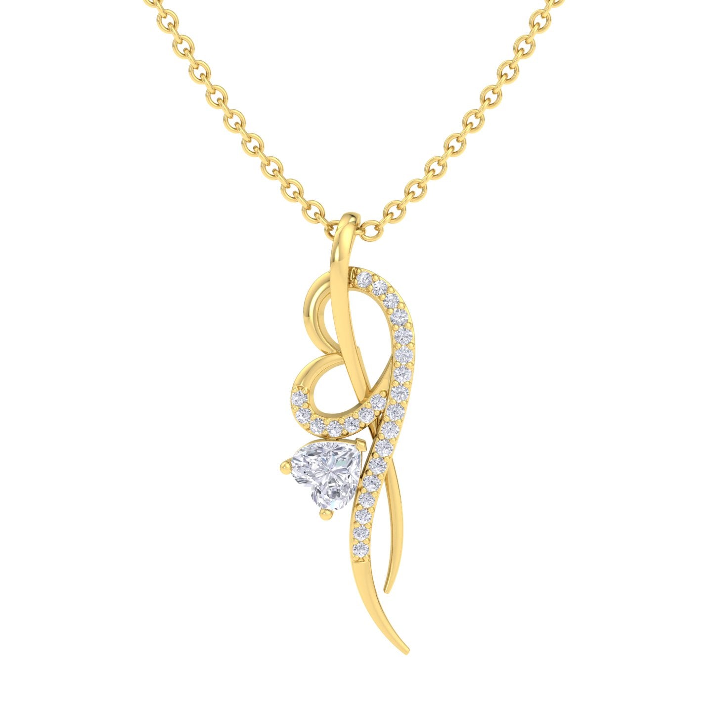 BEEZAL 14KT Real Gold & Diamond Pendant for Women | BIS Hallmarked