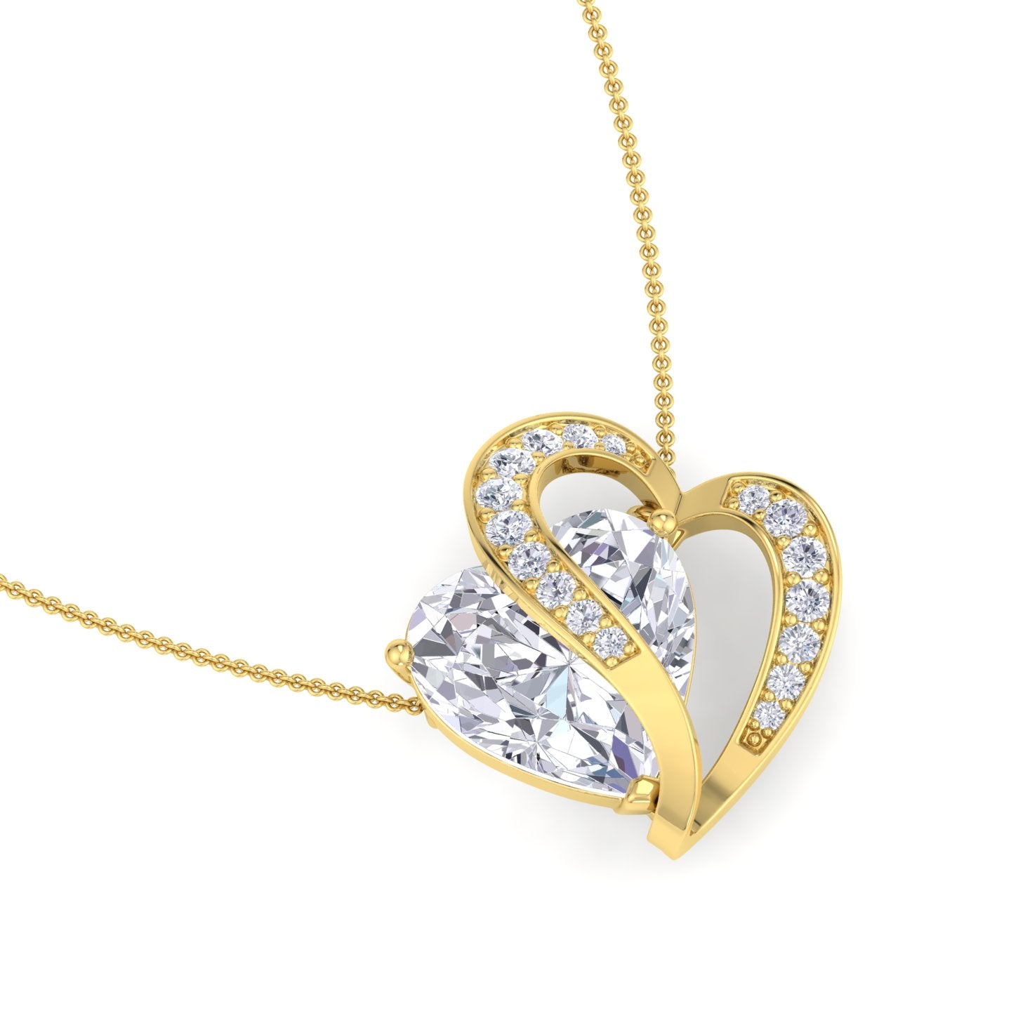 BEEZAL 14KT Real Gold & Diamond Pendant for Women