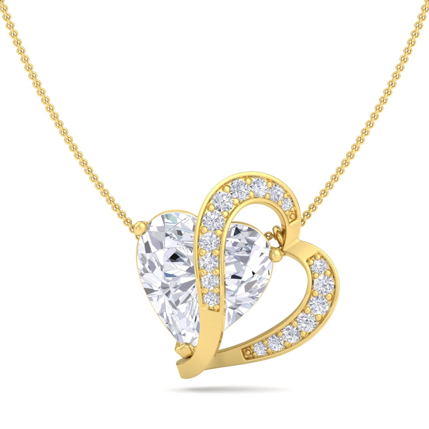 BEEZAL 14KT Real Gold & Diamond Pendant for Women