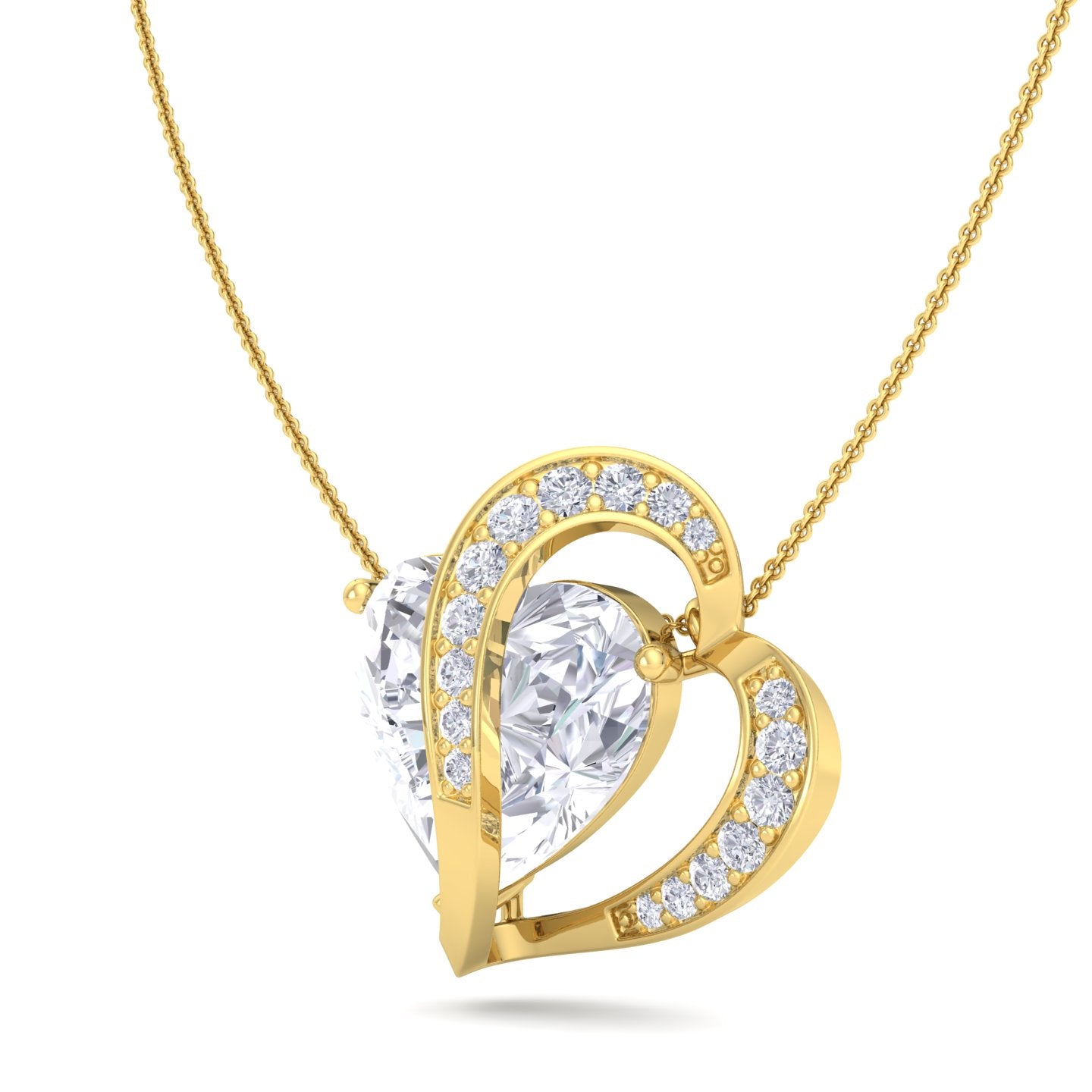 BEEZAL 14KT Real Gold & Diamond Pendant for Women