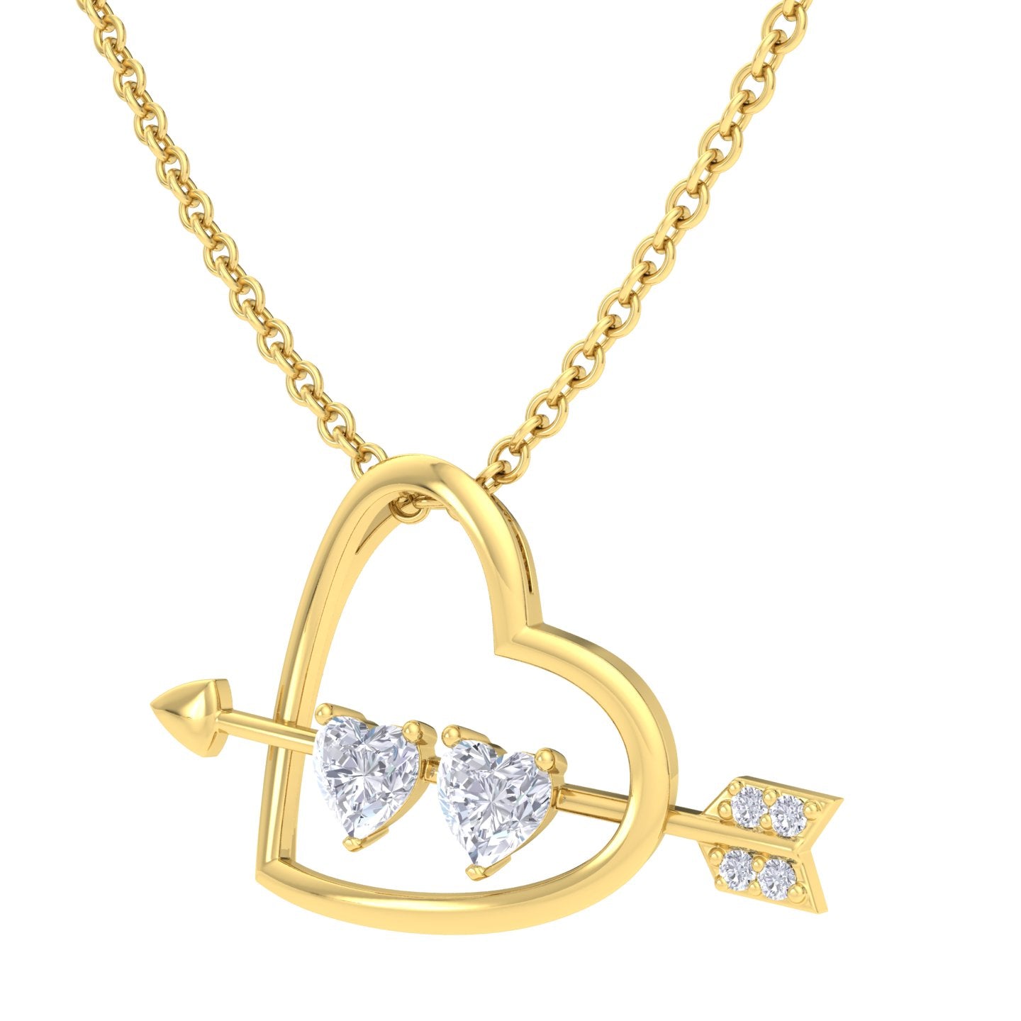 BEEZAL 14KT Real Gold Pendant with Heart Shaped Design