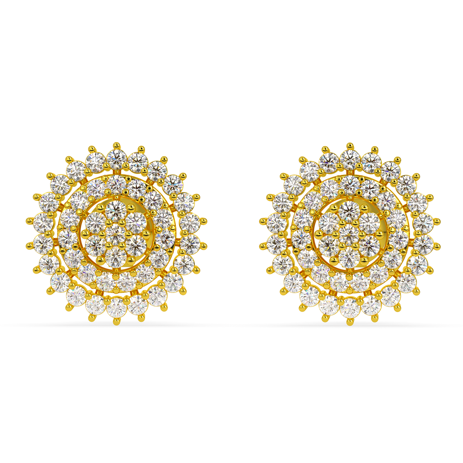 BEEZAL 14KT Real Gold & Diamond Earring for Women | Cubic Zironica