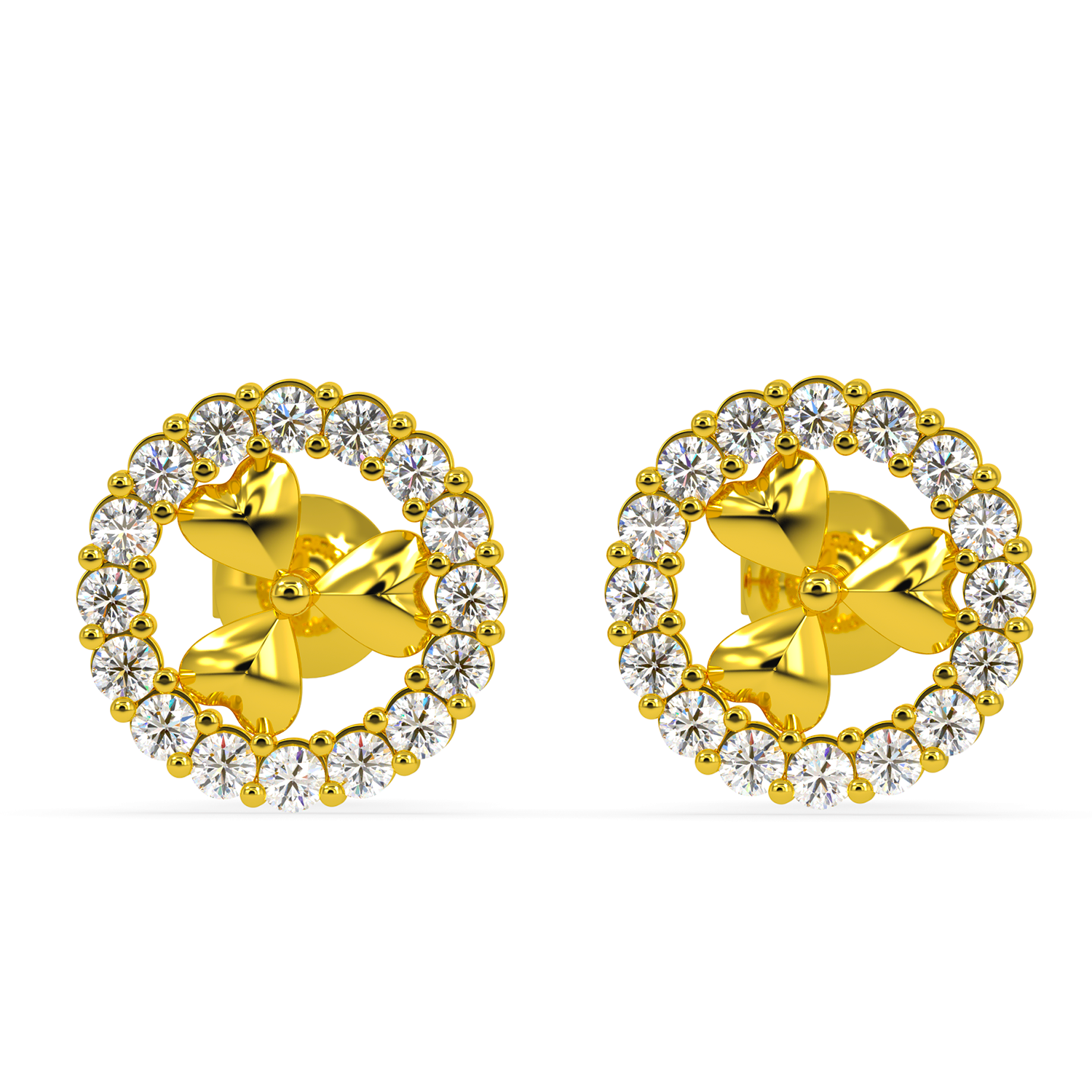 BEEZAL 14KT Real Gold & Diamond Earring for Women | Cubic Zironica