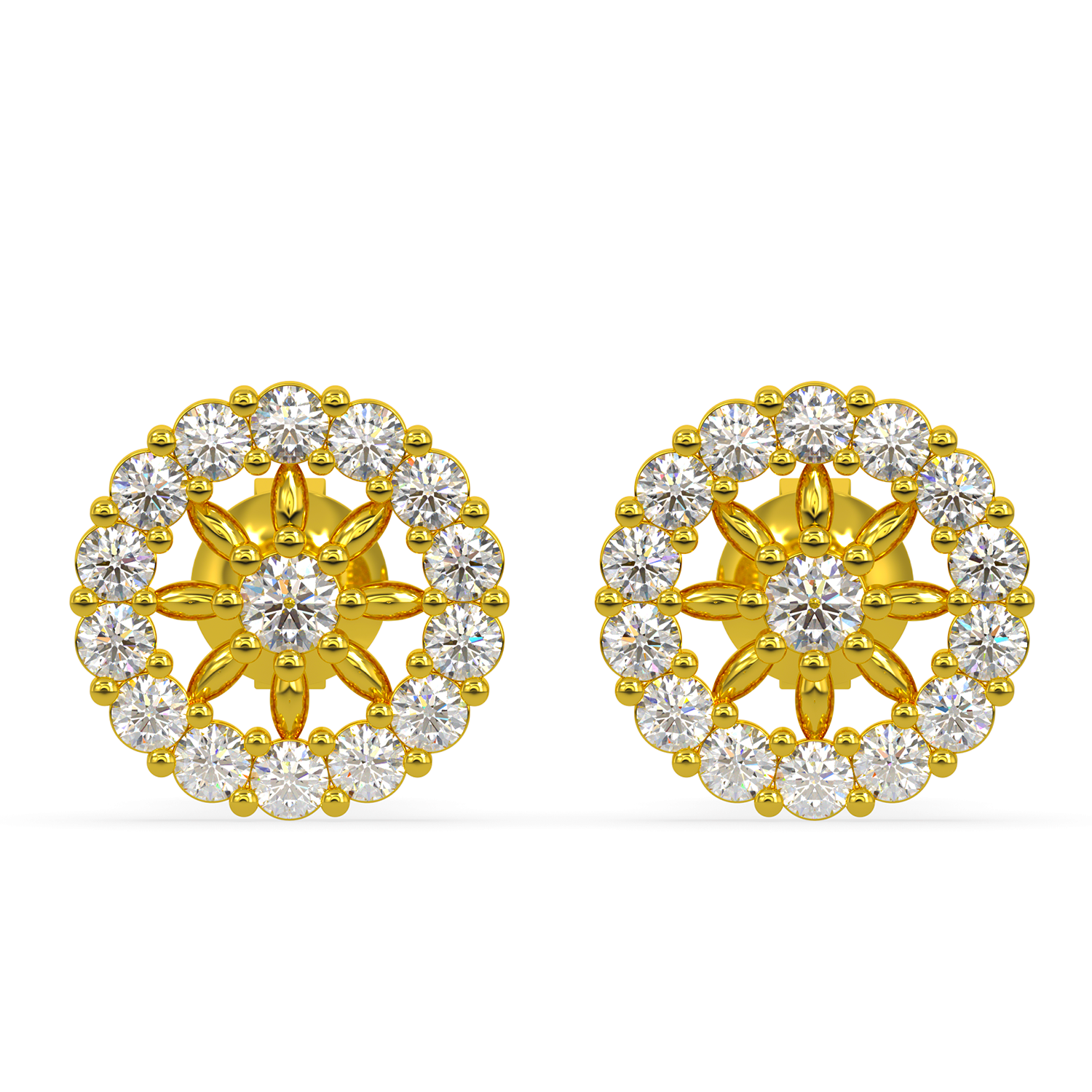 BEEZAL 14KT Real Gold & Diamond Earring for Women | Cubic Zironica