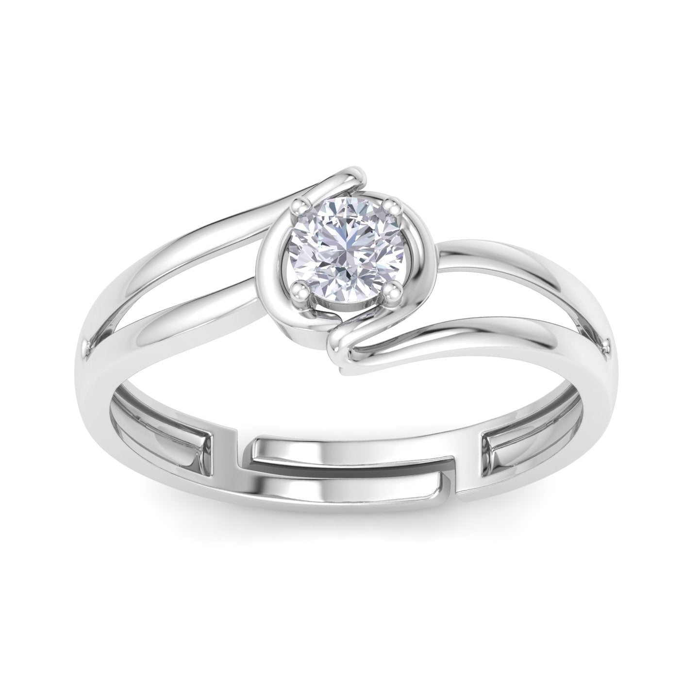 BEEZAL 925 Silver Ring with CZ Diamond | Rich Look & adjustable Size