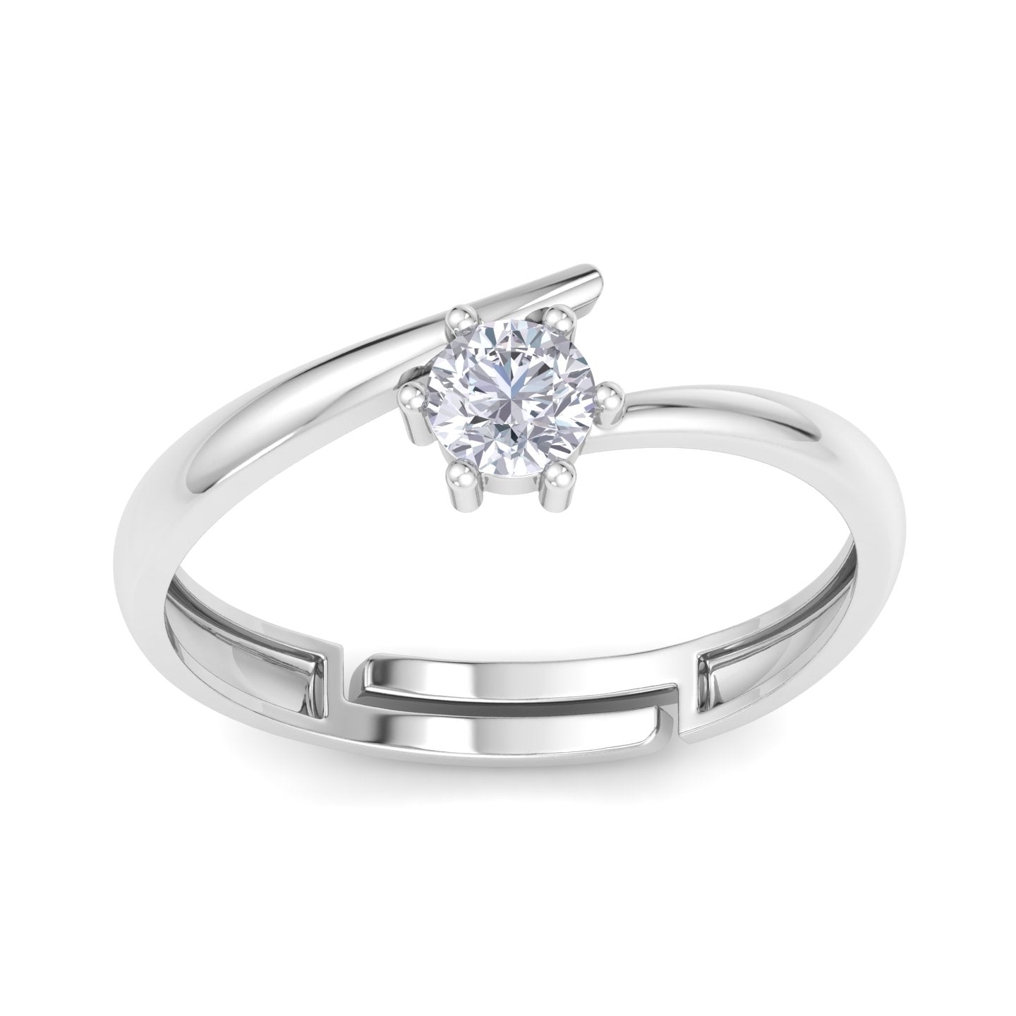 BEEZAL 925 Silver Ring for Women and Girls | Adjustable Size | CZ Diamond