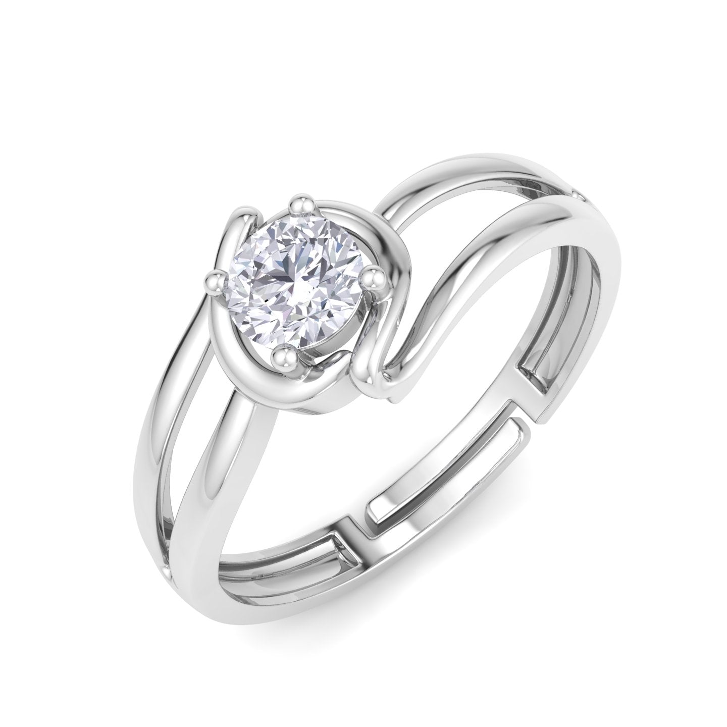 BEEZAL 925 Silver Ring with CZ Diamond | Rich Look & adjustable Size