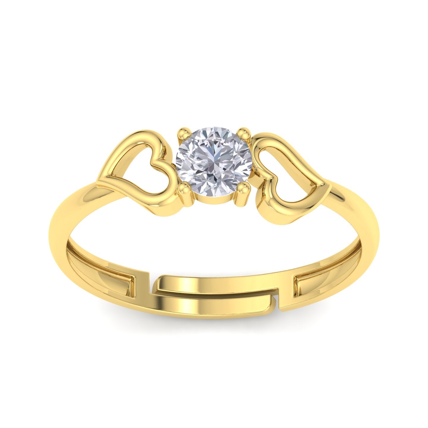 BEEZAL 14KT Real Gold Ring with CZ Diamond | BIS Hallmarked Real Gold Jewelry