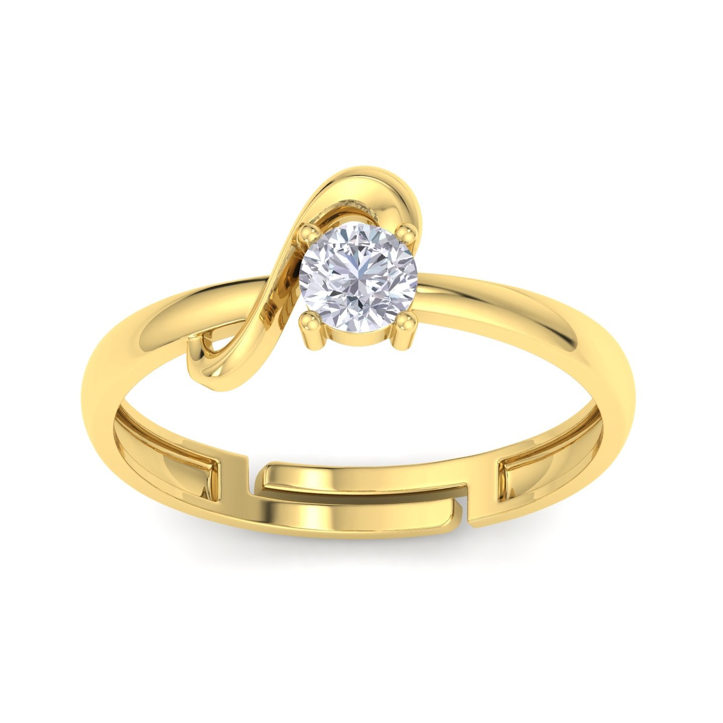 BEEZAL 14KT Elegant Gold Rings with CZ Diamond for Women