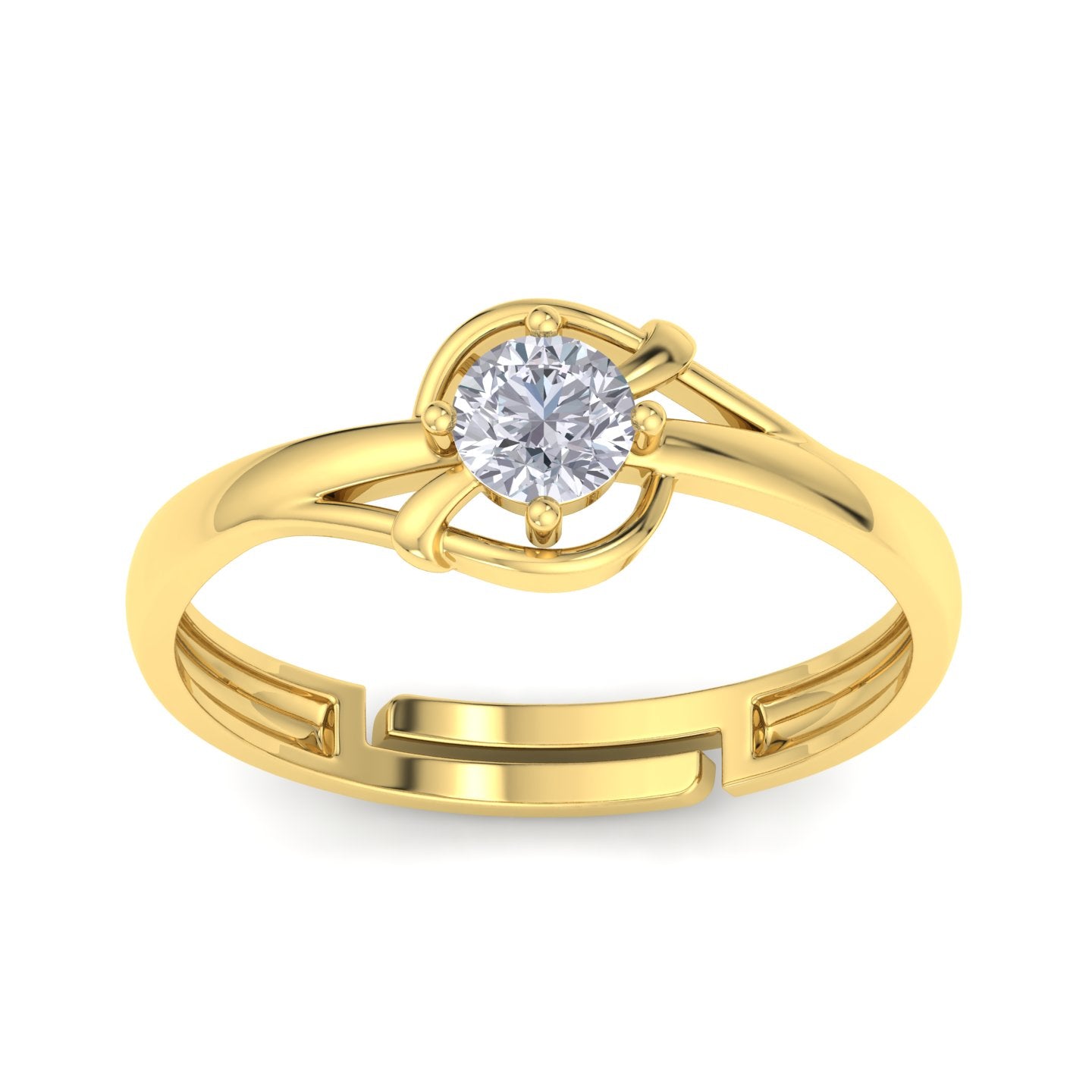 BEEZAL 14KT Stackable Gold Rings with CZ Diamond