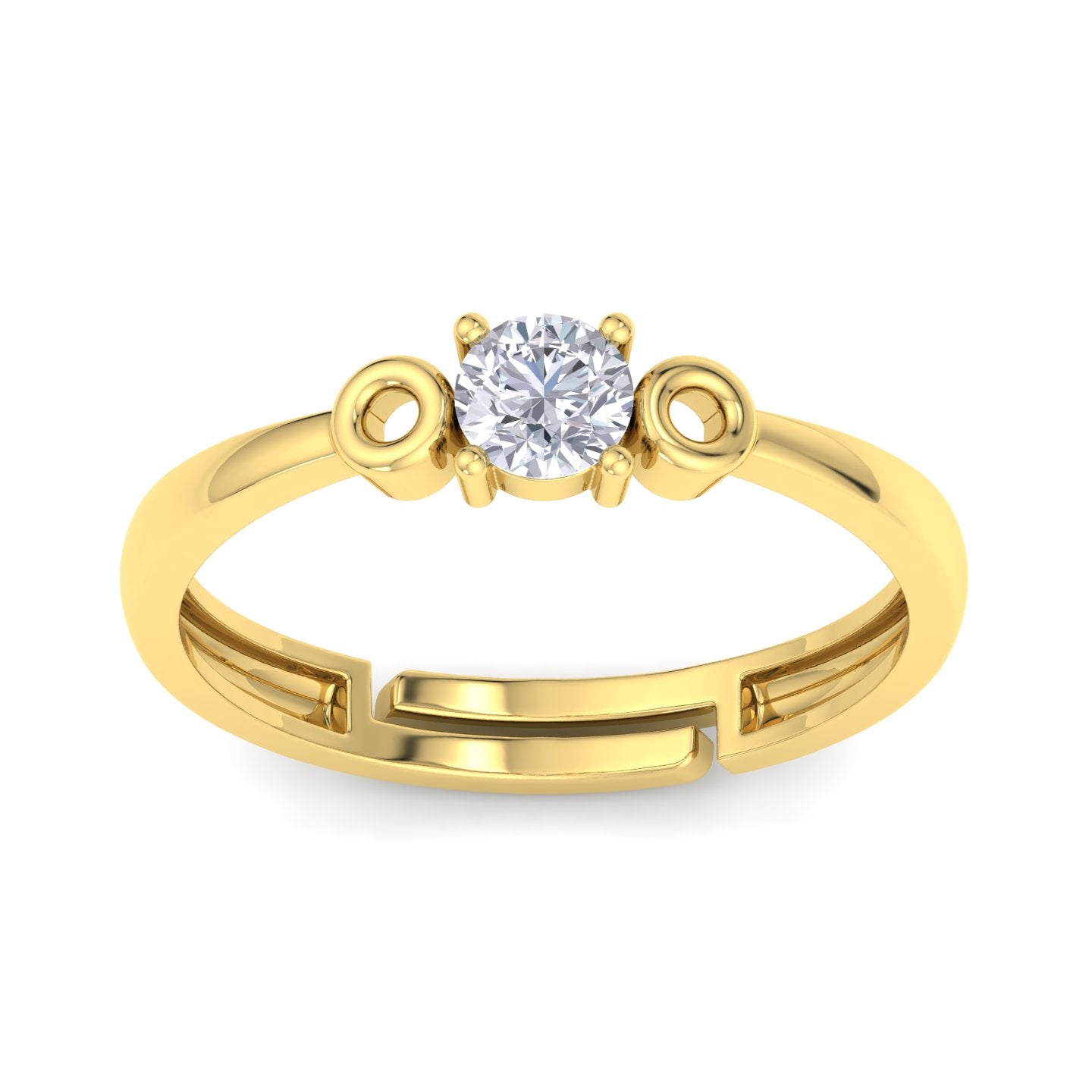 BEEZAL 14KT Elegant Gold Rings with CZ Diamond for Women