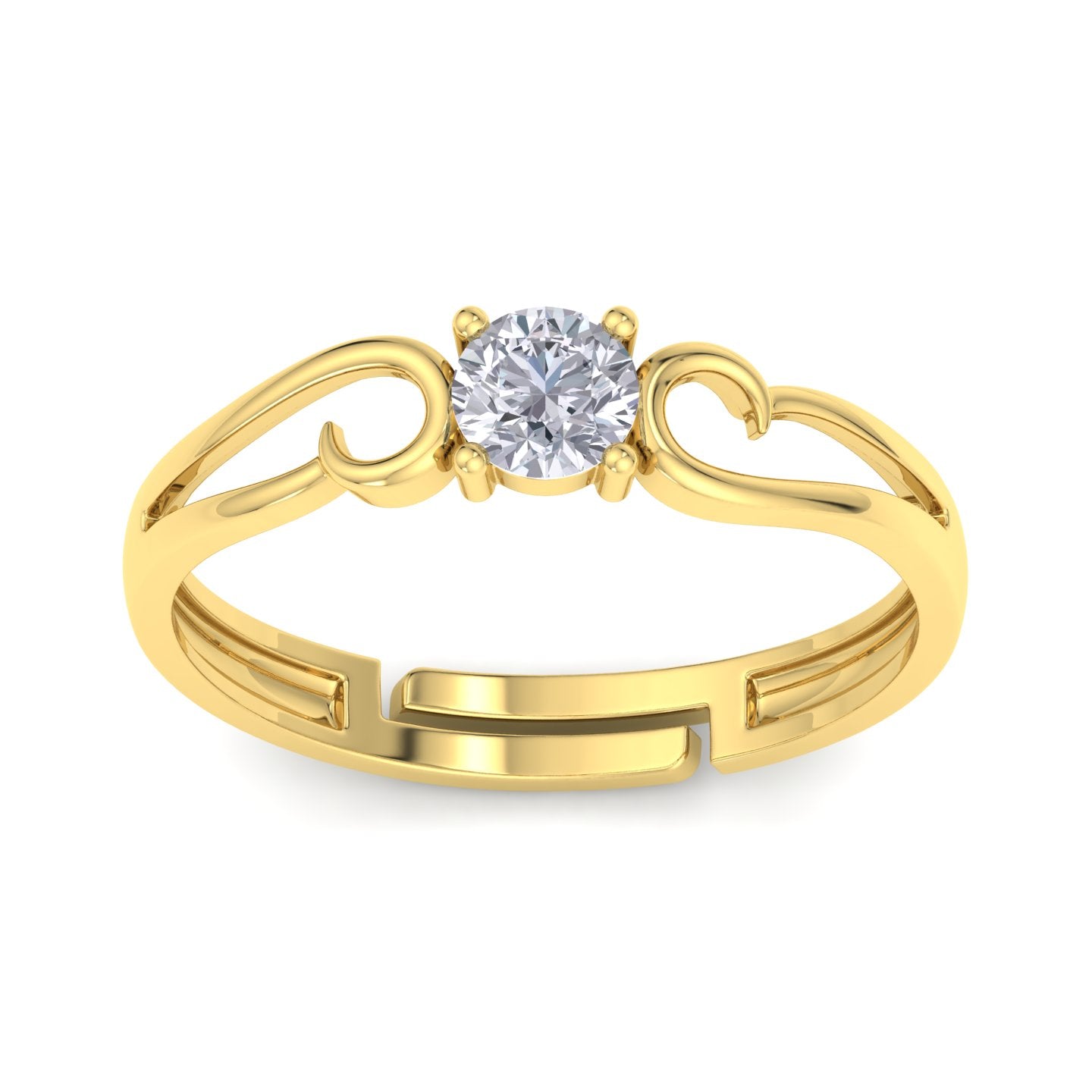 BEEZAL 14KT Cocktail Gold Rings with CZ Diamond