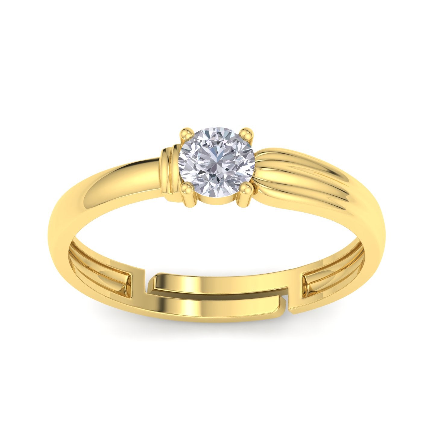 BEEZAL 14KT Elegant Gold Rings with CZ Diamond for Women