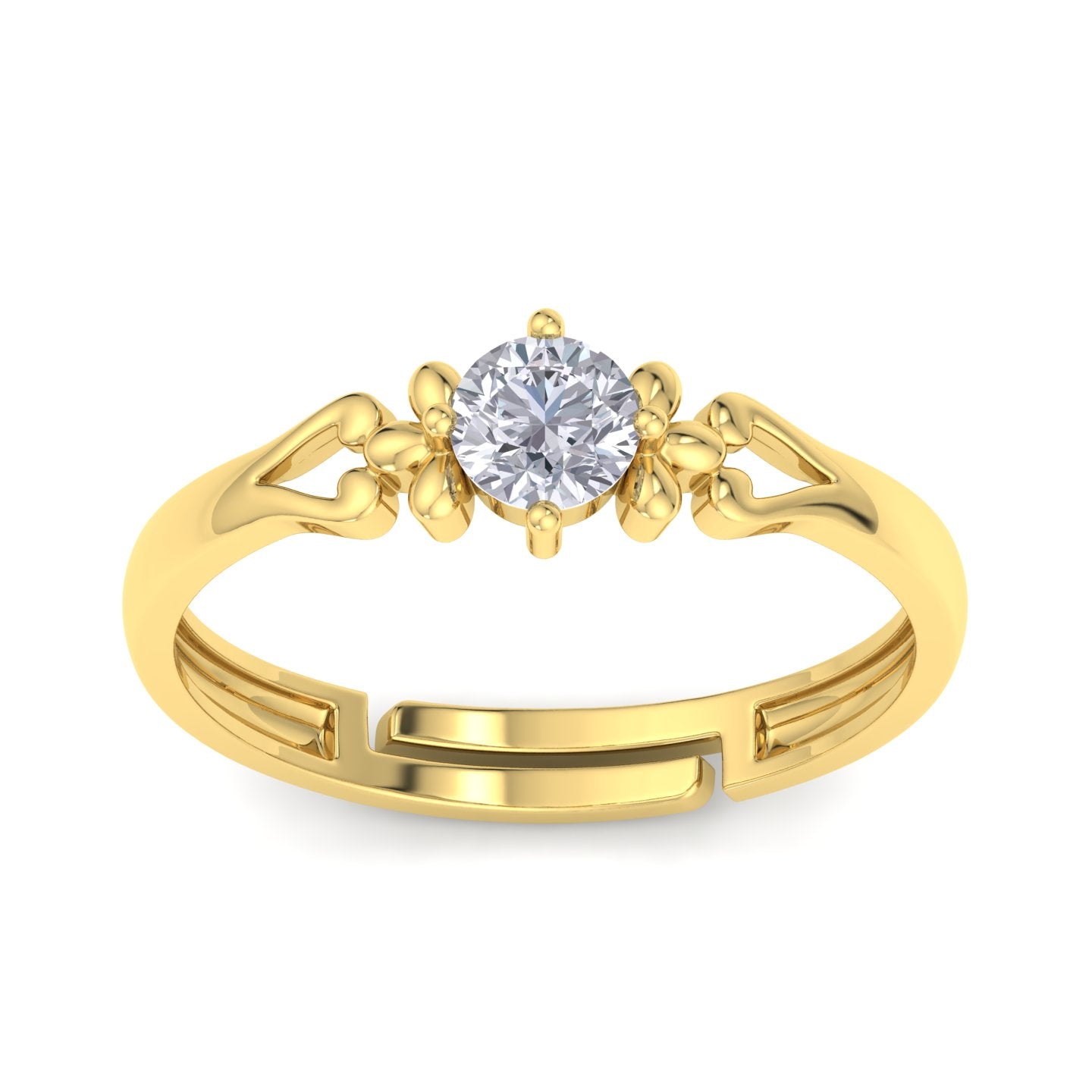 BEEZAL 14KT Elegant Gold Rings with CZ Diamond for Women