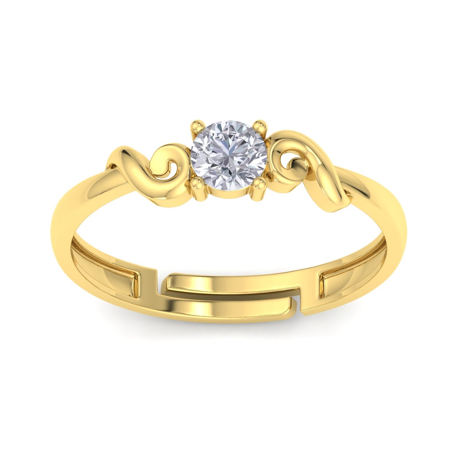 BEEZAL 14KT Stackable Gold Rings with CZ Diamond