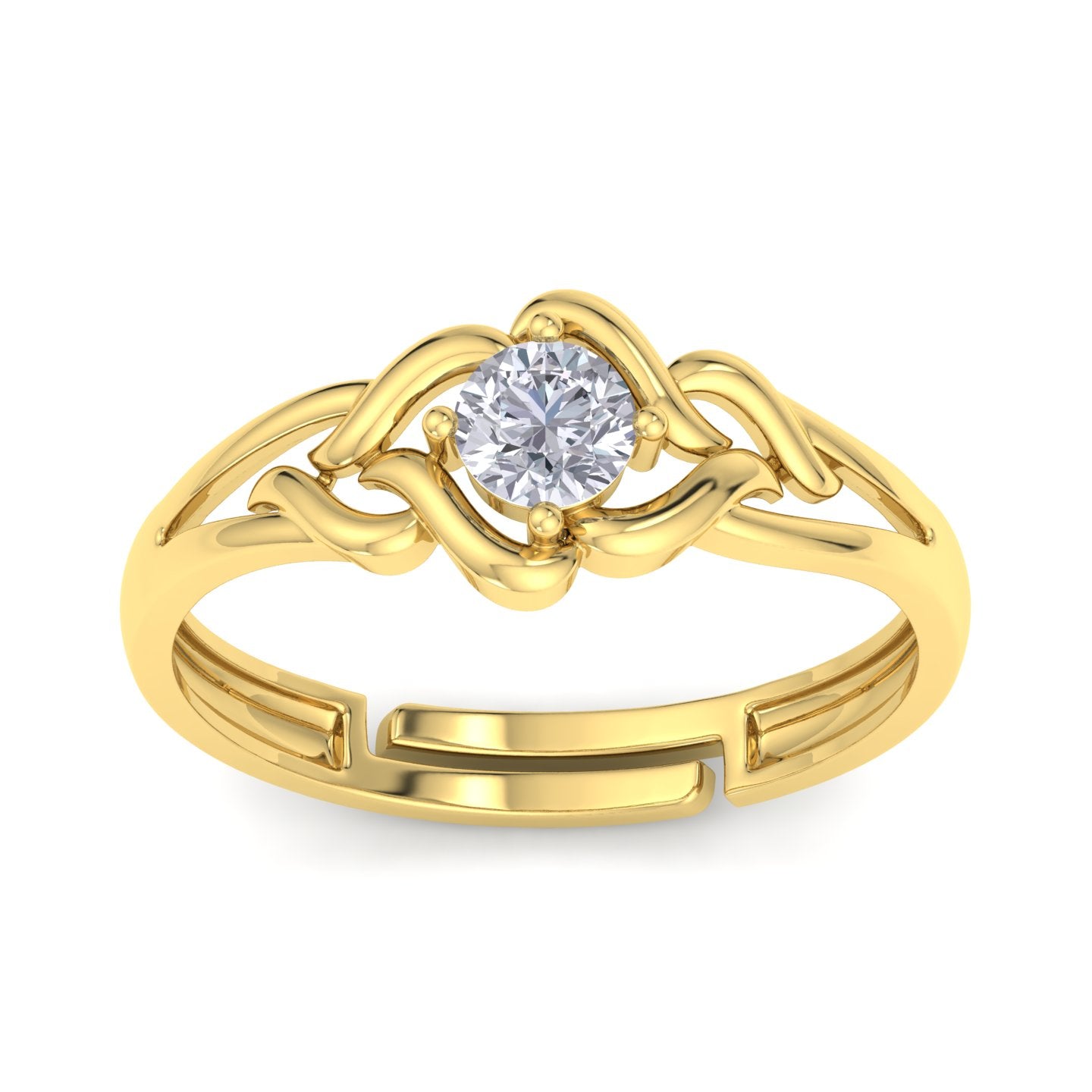 BEEZAL 14KT Pure Gold Jewellery Ring (585) with CZ Diamond | BIS Certified Jewellery