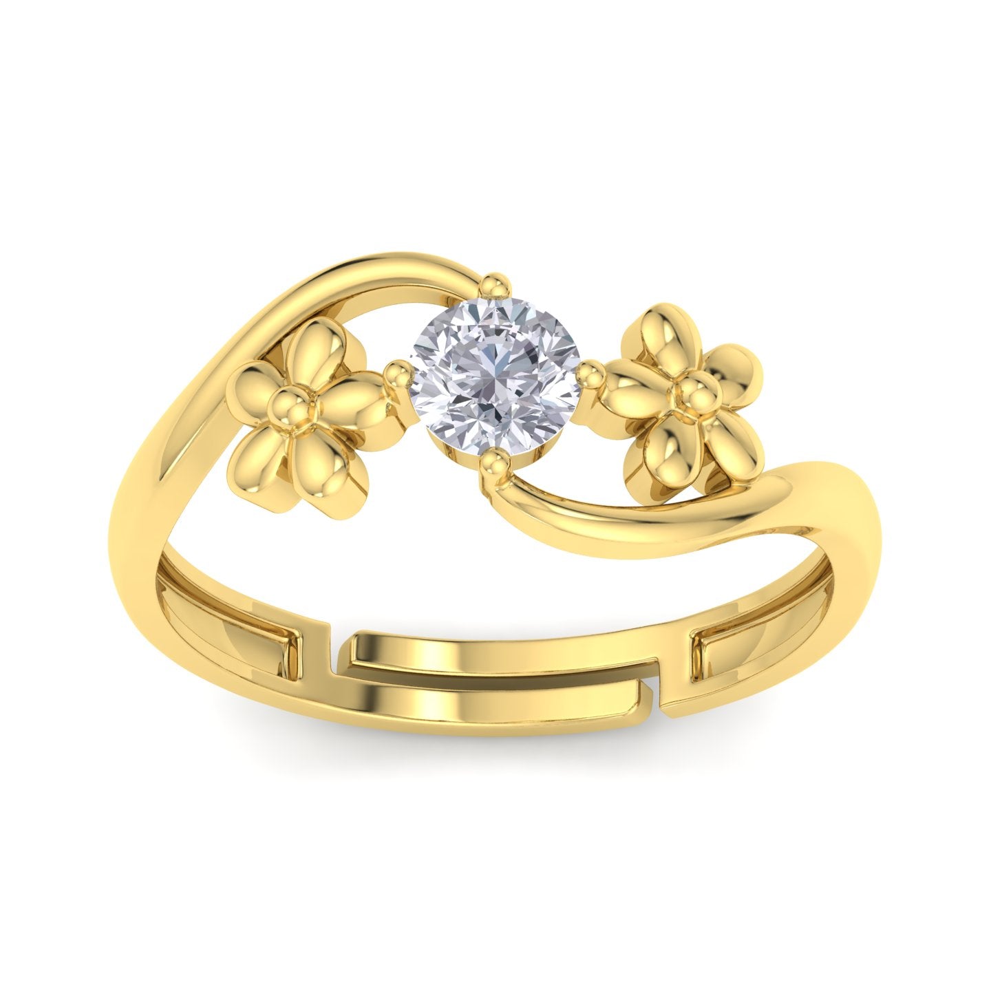 BEEZAL 14KT Pure Gold Jewellery Ring (585) with CZ Diamond | BIS Certified Jewellery