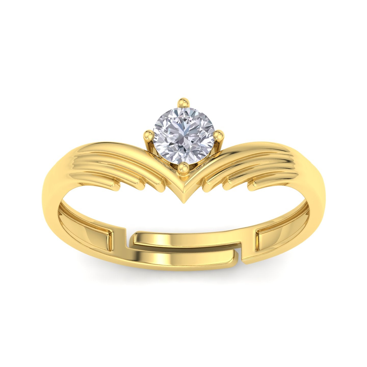 BEEZAL 14KT Pure Gold Jewellery Ring (585) with CZ Diamond | BIS Certified Jewellery