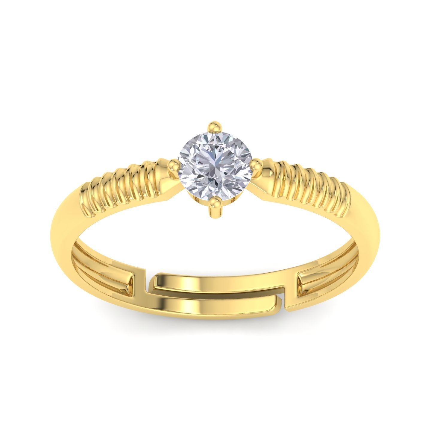 BEEZAL 14KT Elegant Gold Rings with CZ Diamond for Women