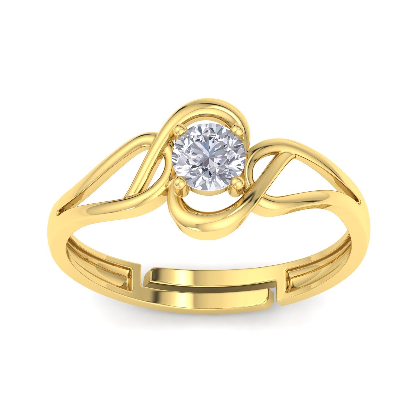 BEEZAL 14KT Cocktail Gold Rings with CZ Diamond