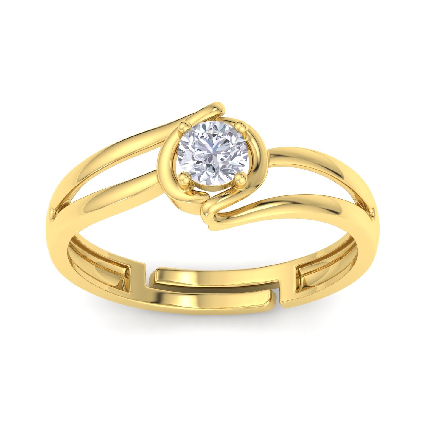 BEEZAL 14KT Cocktail Gold Rings with CZ Diamond