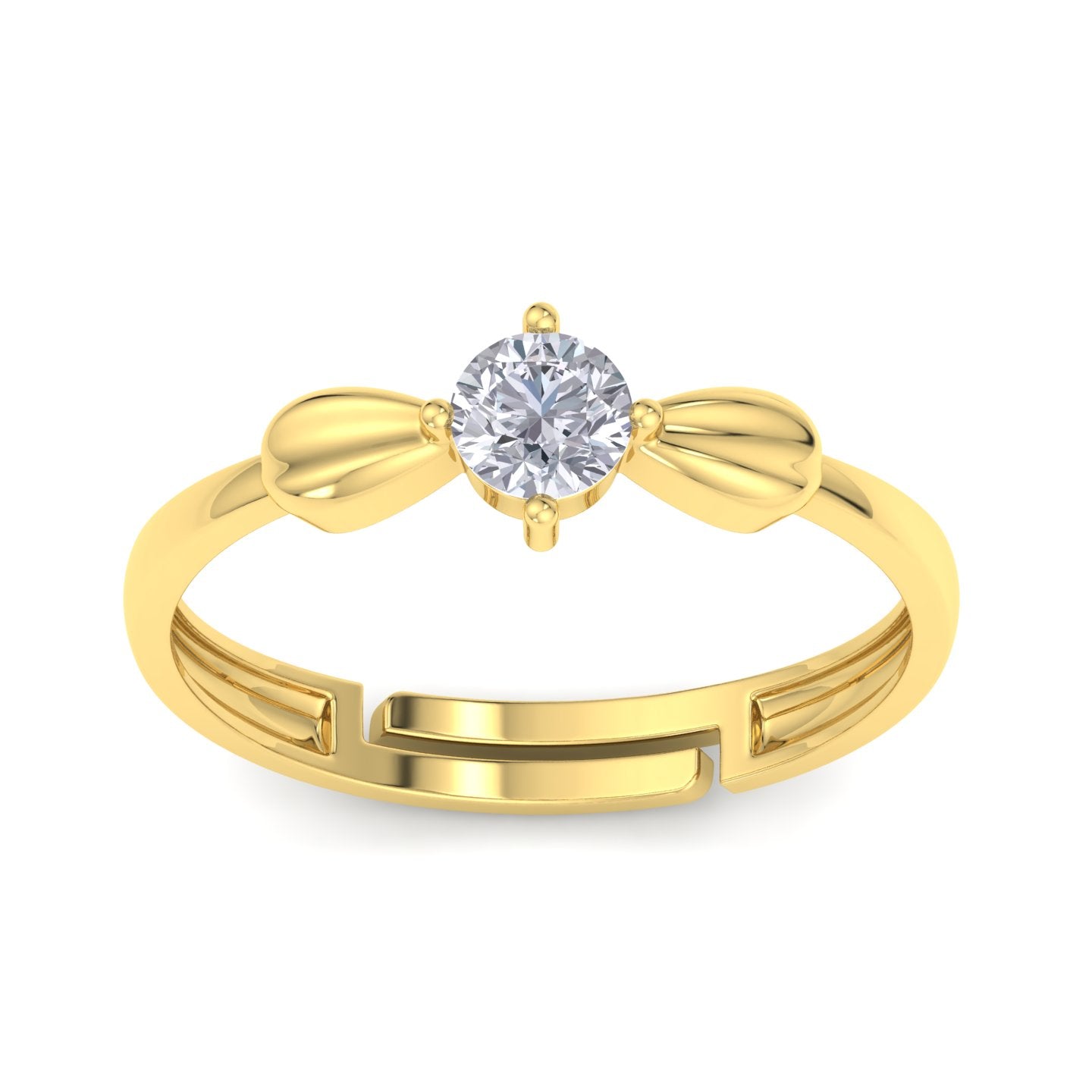 BEEZAL 14KT Elegant Gold Rings with CZ Diamond for Women