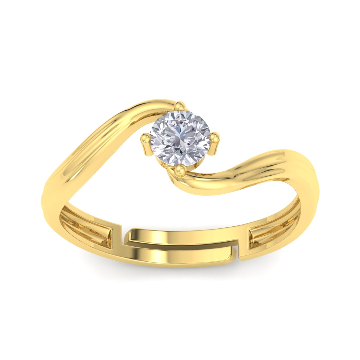 BEEZAL 14KT Elegant Gold Rings with CZ Diamond for Women