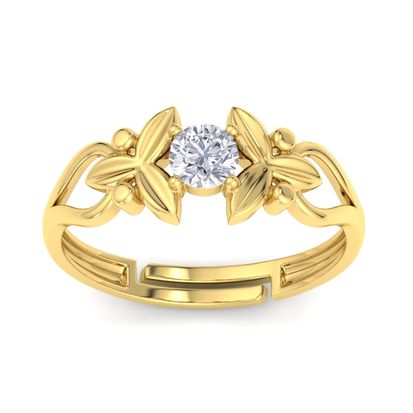 BEEZAL 14KT Pure Gold Jewellery Ring (585) with CZ Diamond | BIS Certified Jewellery