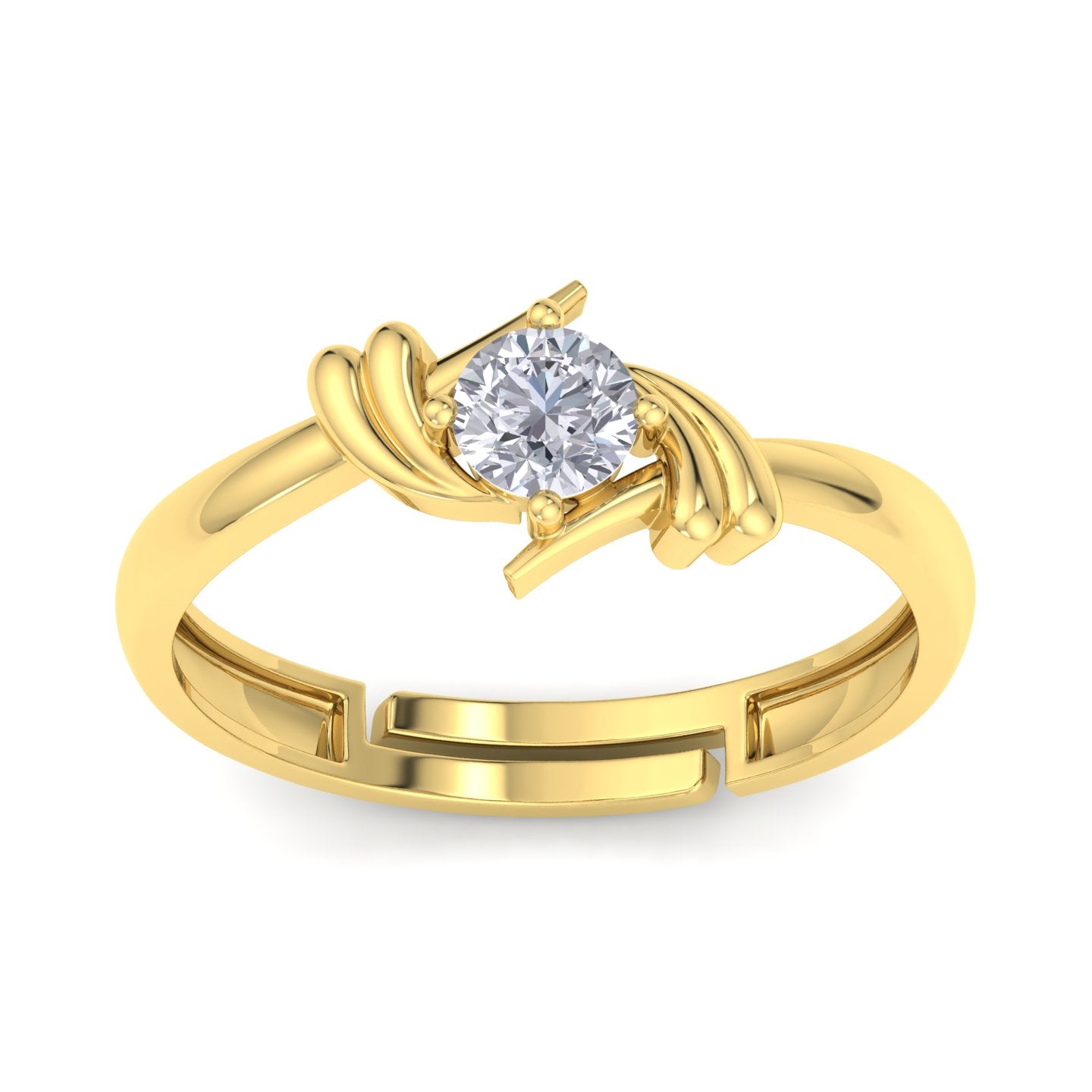 BEEZAL 14KT Stackable Gold Rings with CZ Diamond