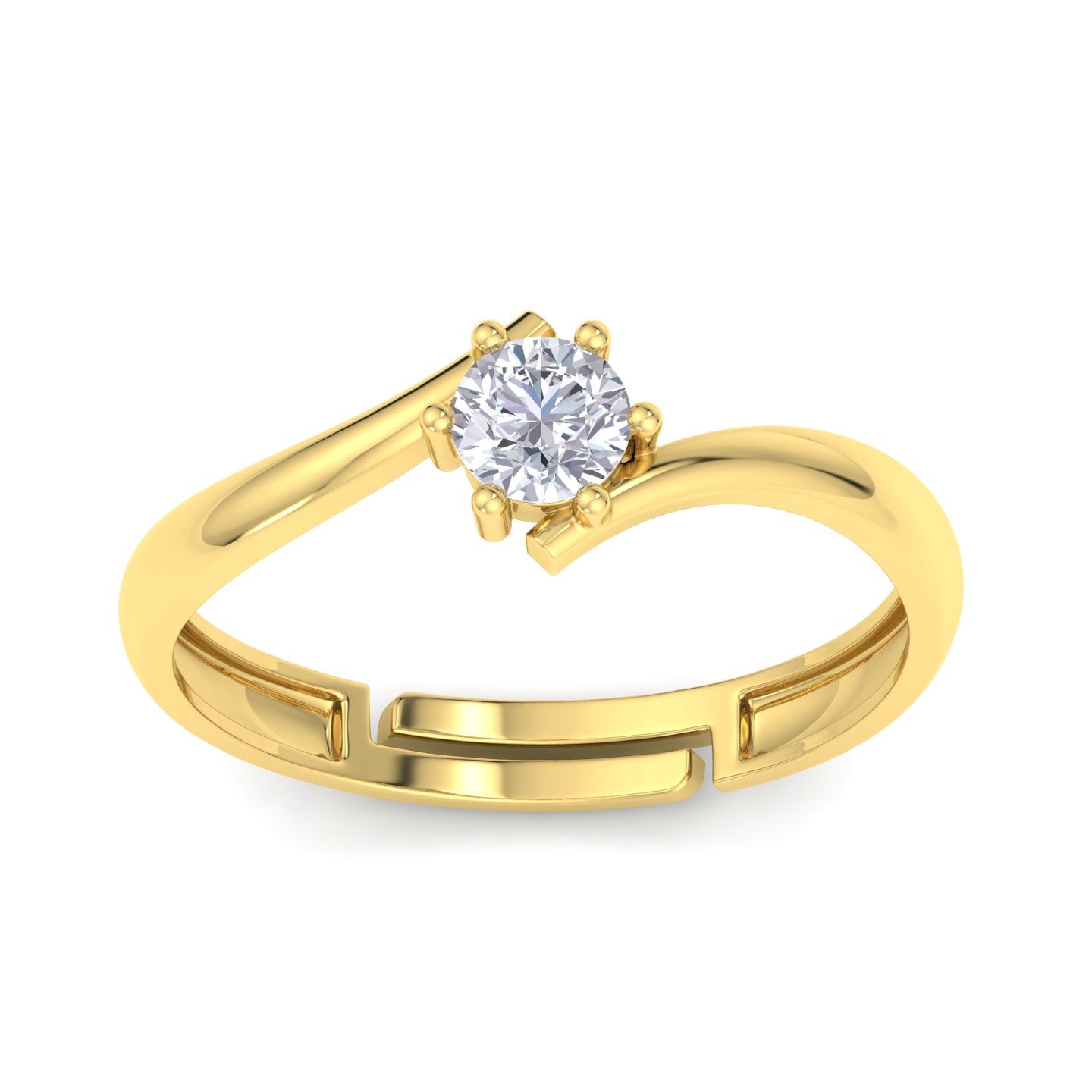 BEEZAL 14KT Elegant Gold Rings with CZ Diamond for Women