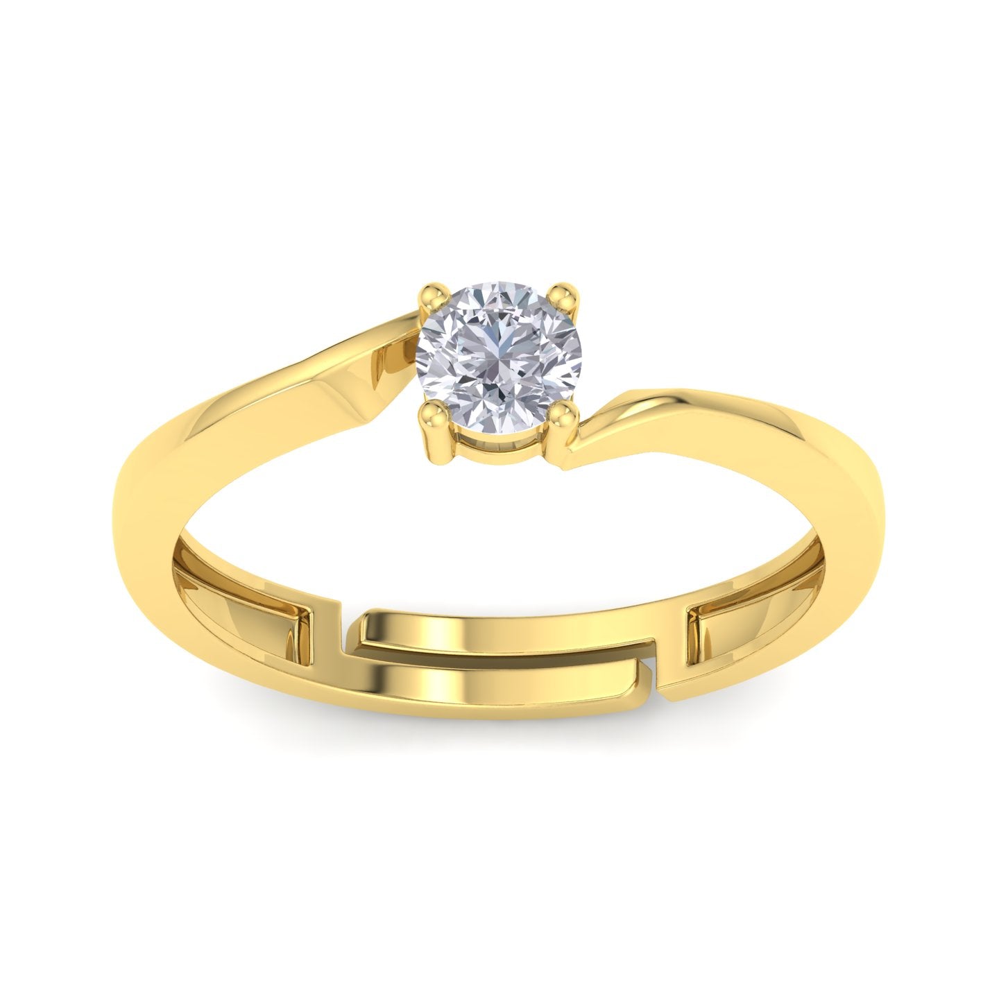 BEEZAL 14KT Elegant Gold Rings with CZ Diamond for Women