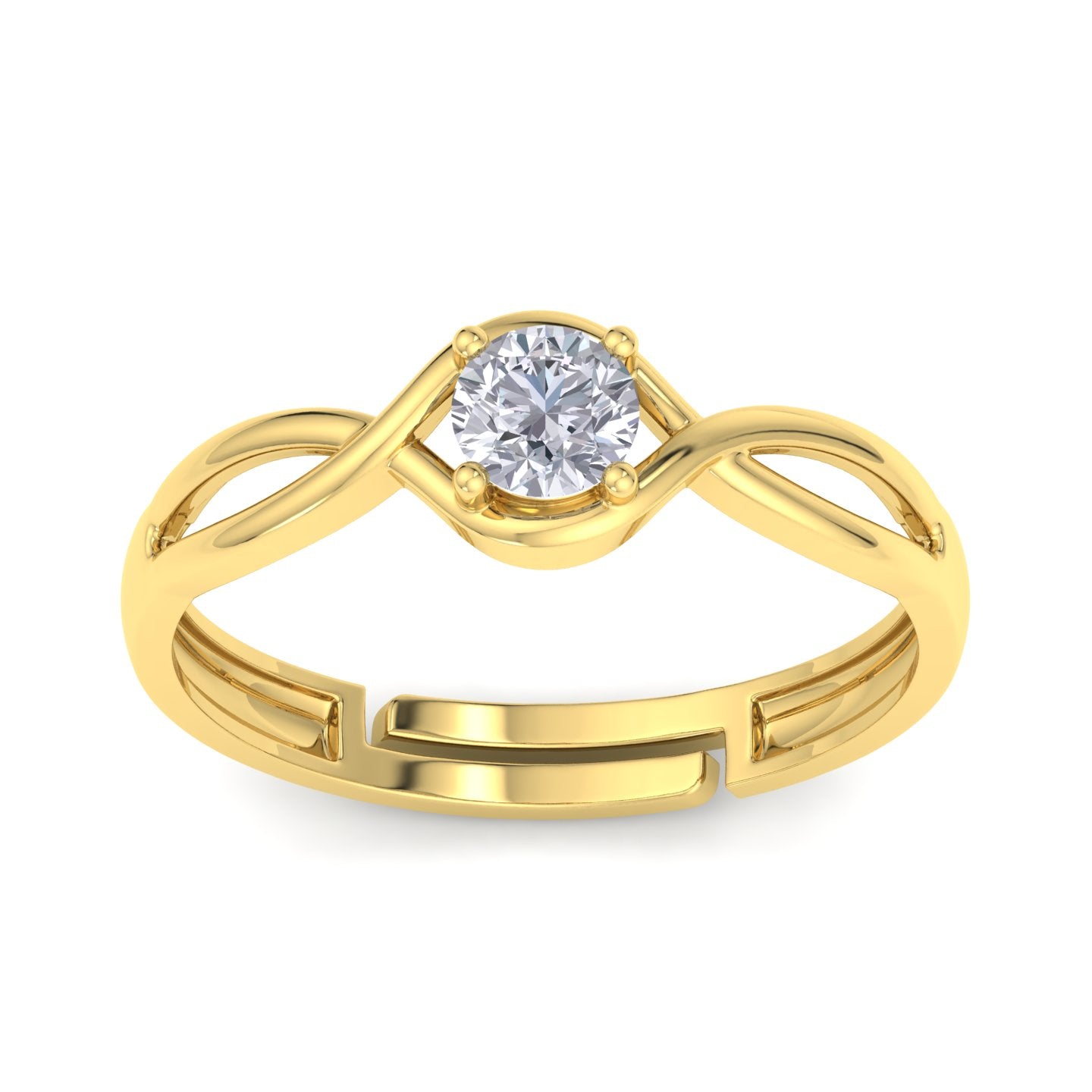 BEEZAL 14KT Cocktail Gold Rings with CZ Diamond