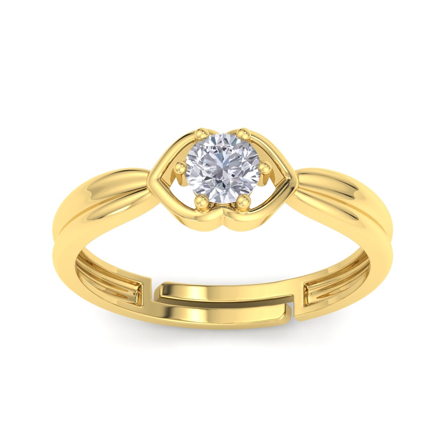 BEEZAL 14KT Elegant Gold Rings with CZ Diamond for Women