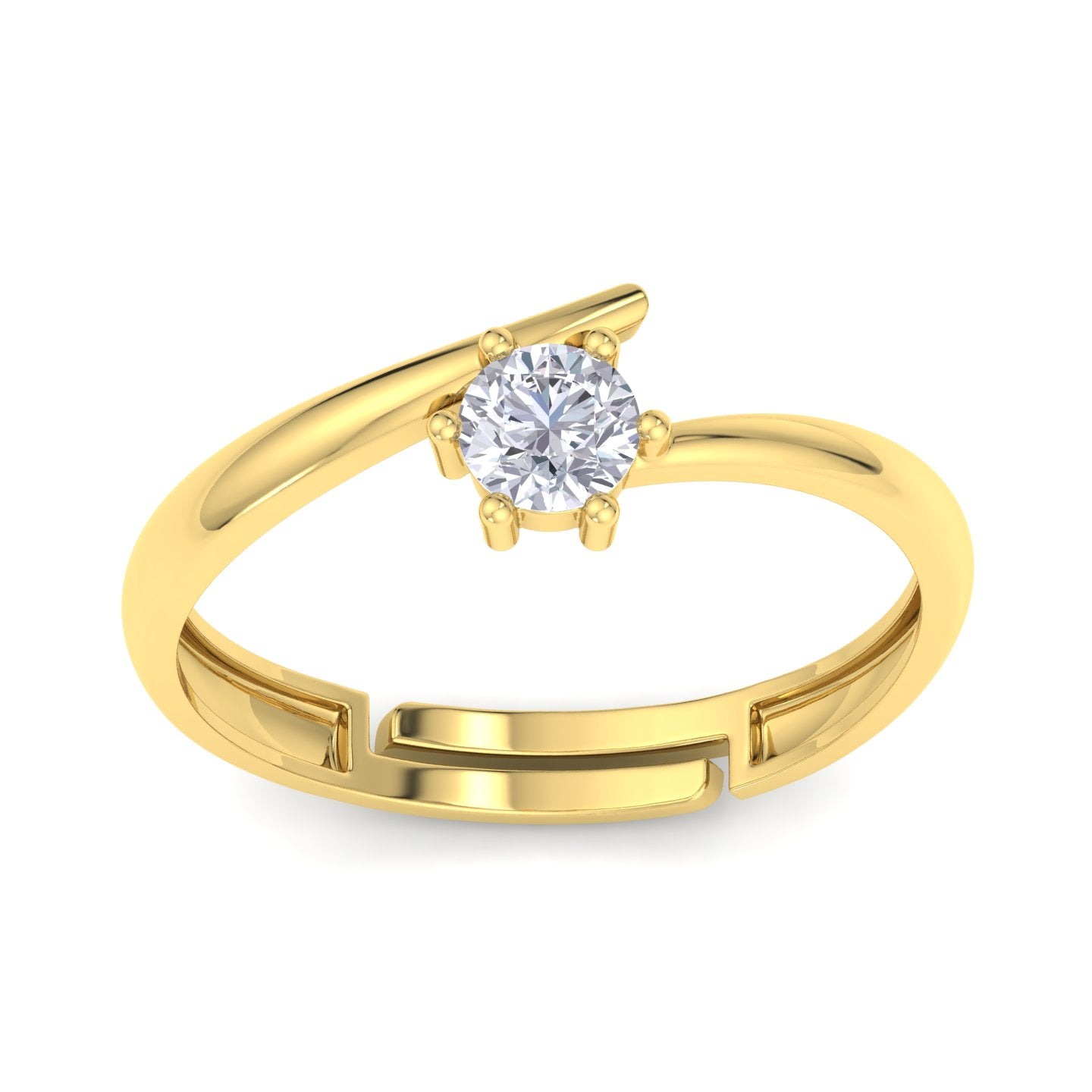 BEEZAL 14KT Elegant Gold Rings with CZ Diamond for Women