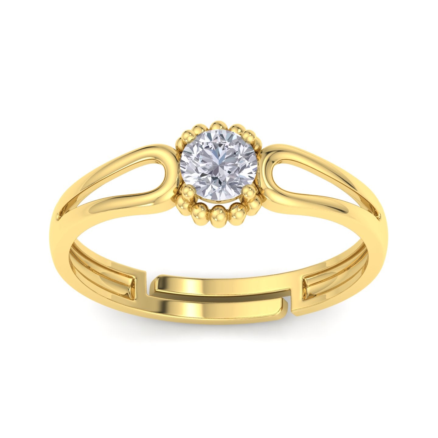 BEEZAL 14KT Cocktail Gold Rings with CZ Diamond