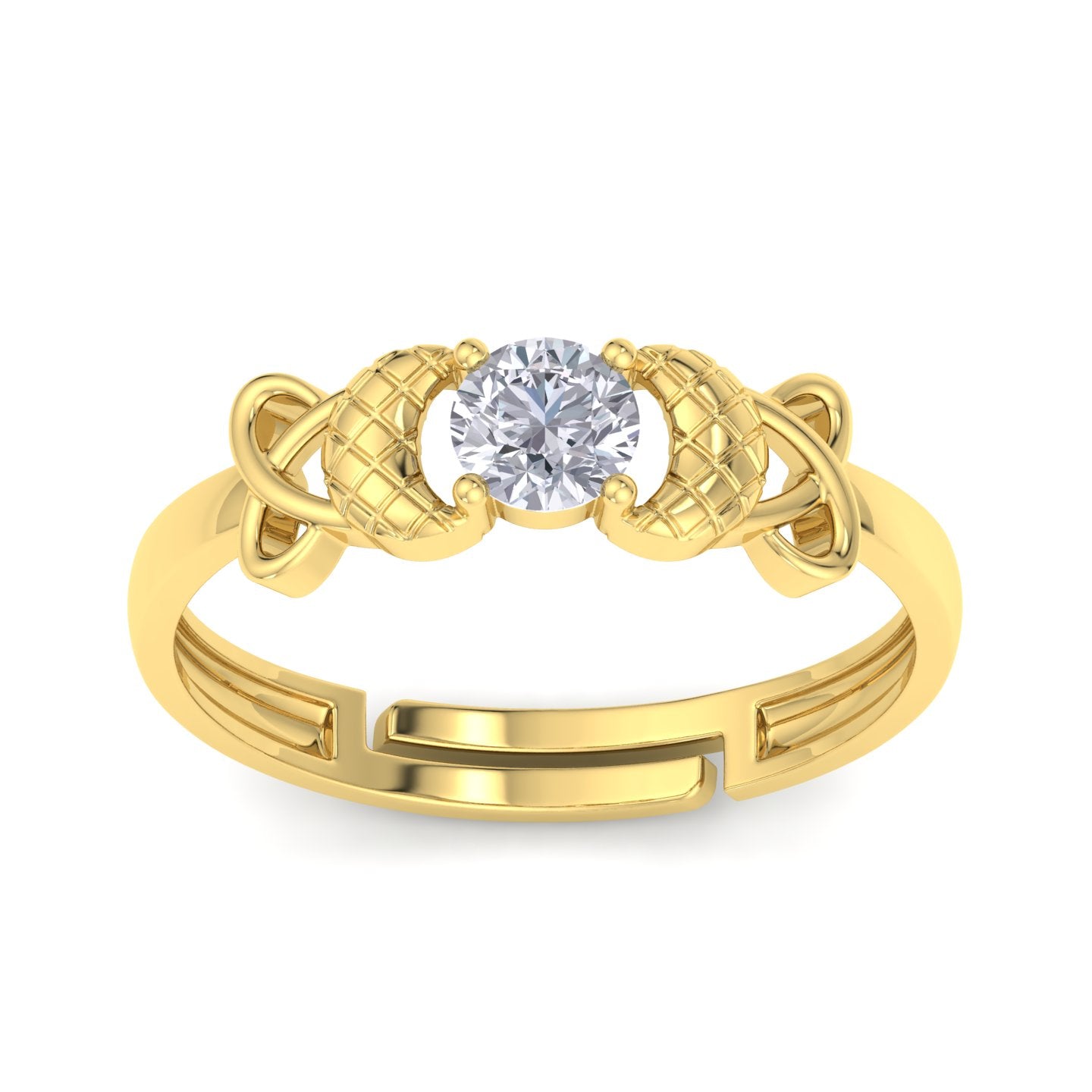 BEEZAL 14KT Pure Gold Jewellery Ring (585) with CZ Diamond | BIS Certified Jewellery