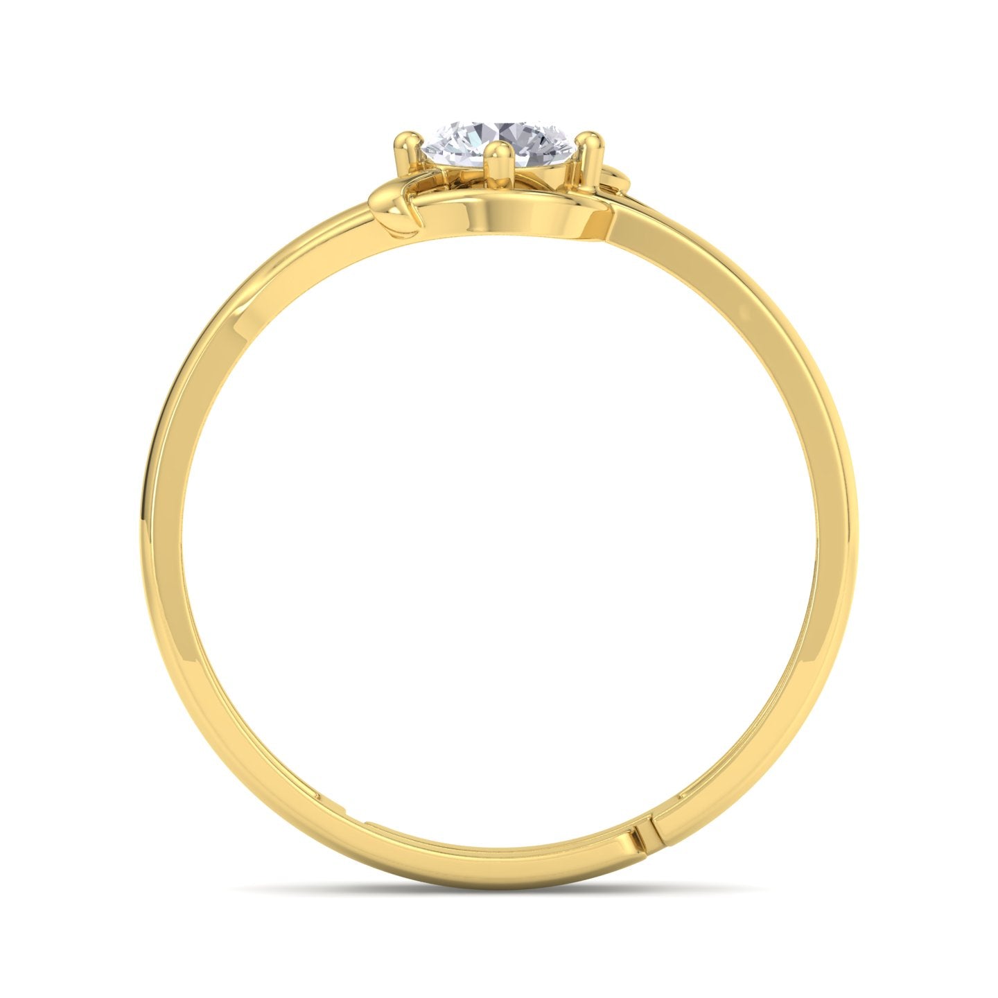 BEEZAL 14KT Stackable Gold Rings with CZ Diamond