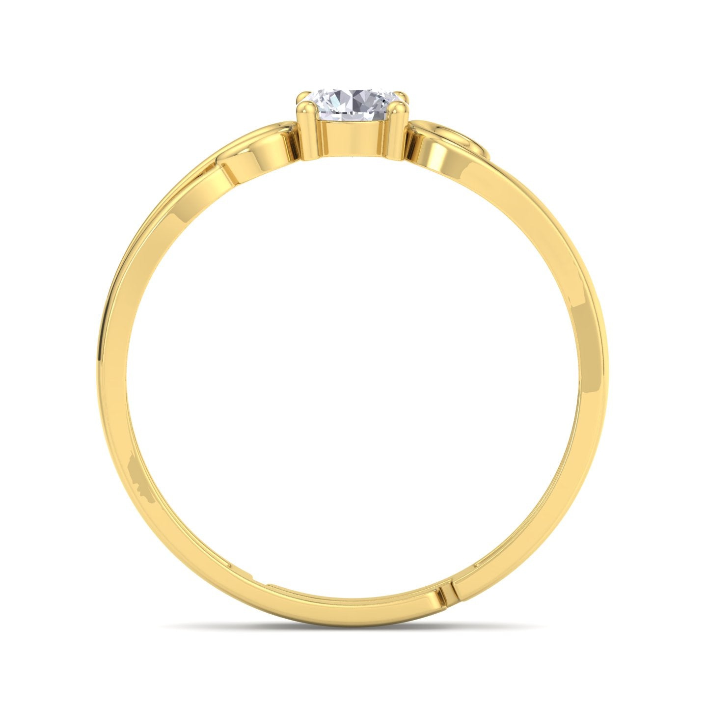 BEEZAL 14KT Cocktail Gold Rings with CZ Diamond