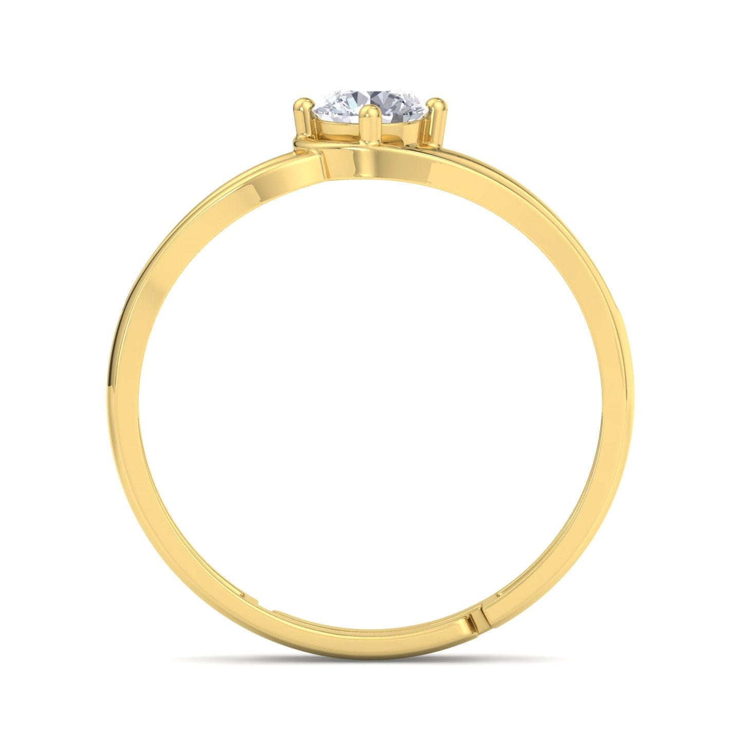 BEEZAL 14KT Cocktail Gold Rings with CZ Diamond