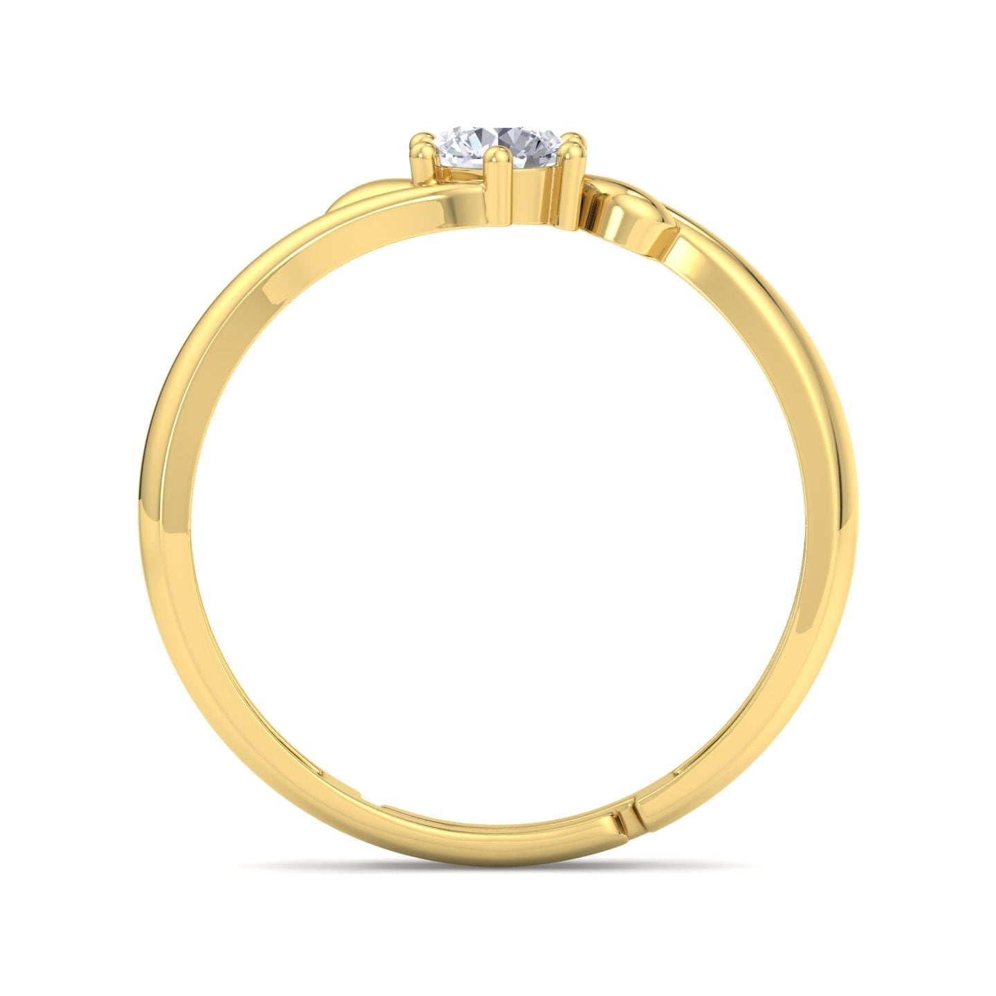 BEEZAL 14KT Stackable Gold Rings with CZ Diamond