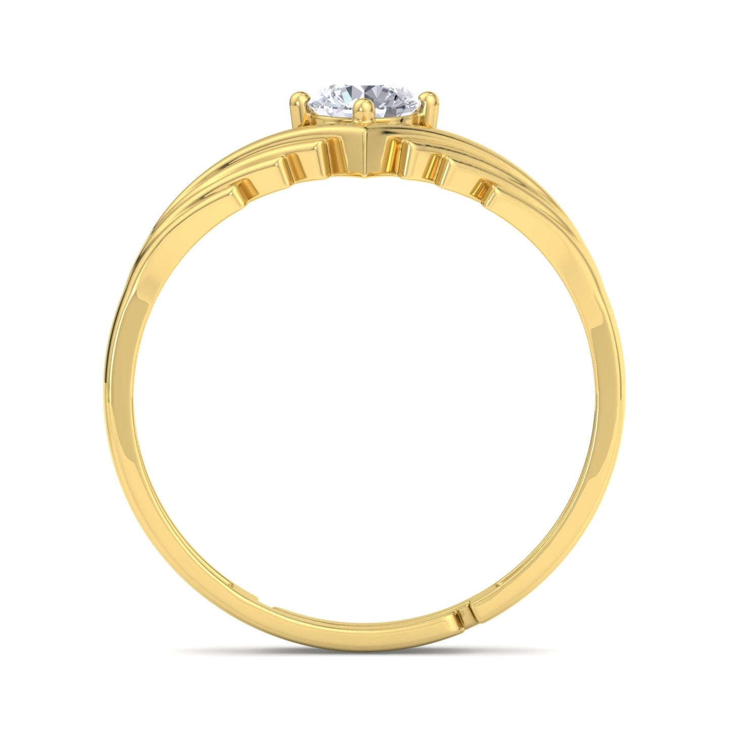 BEEZAL 14KT Pure Gold Jewellery Ring (585) with CZ Diamond | BIS Certified Jewellery