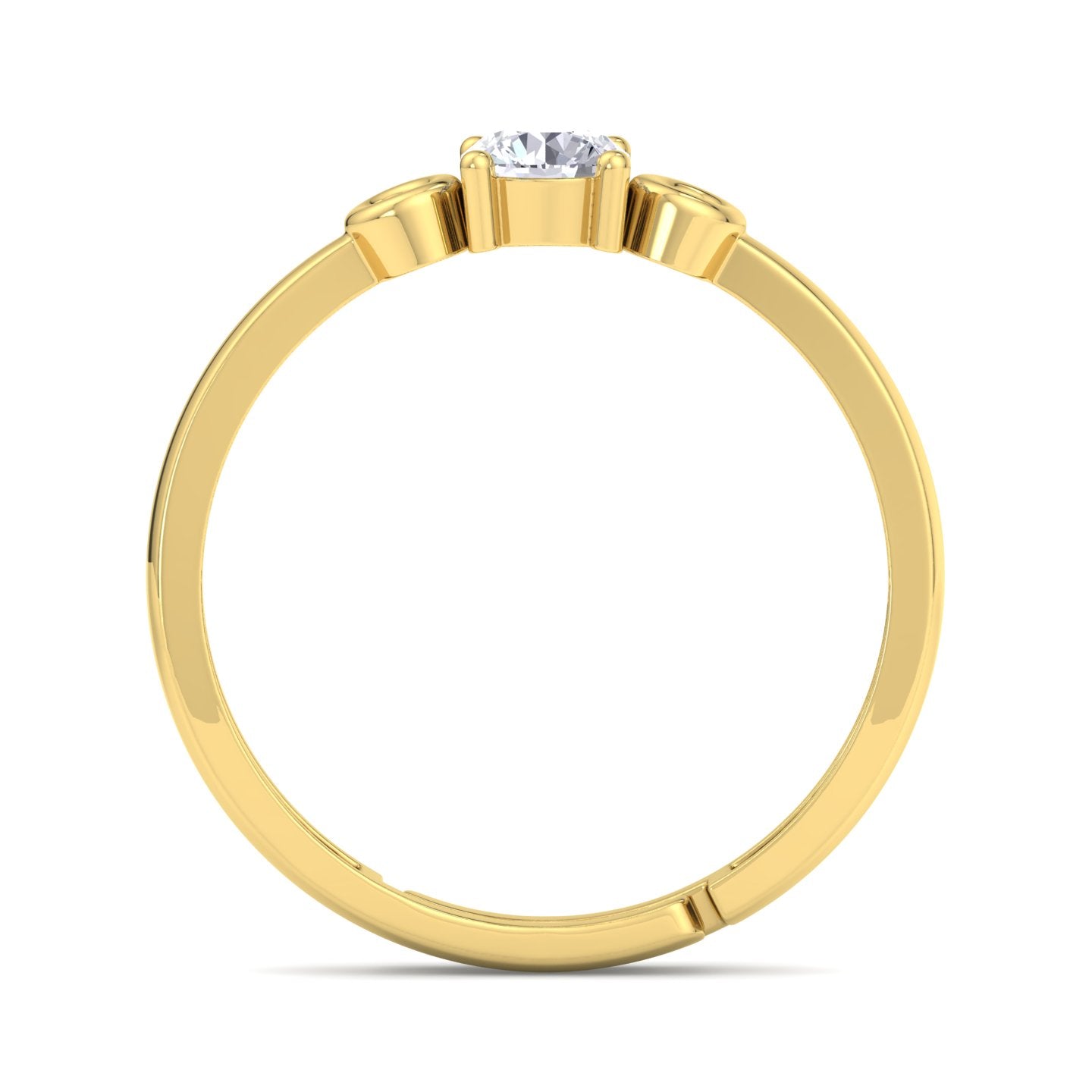 BEEZAL 14KT Elegant Gold Rings with CZ Diamond for Women