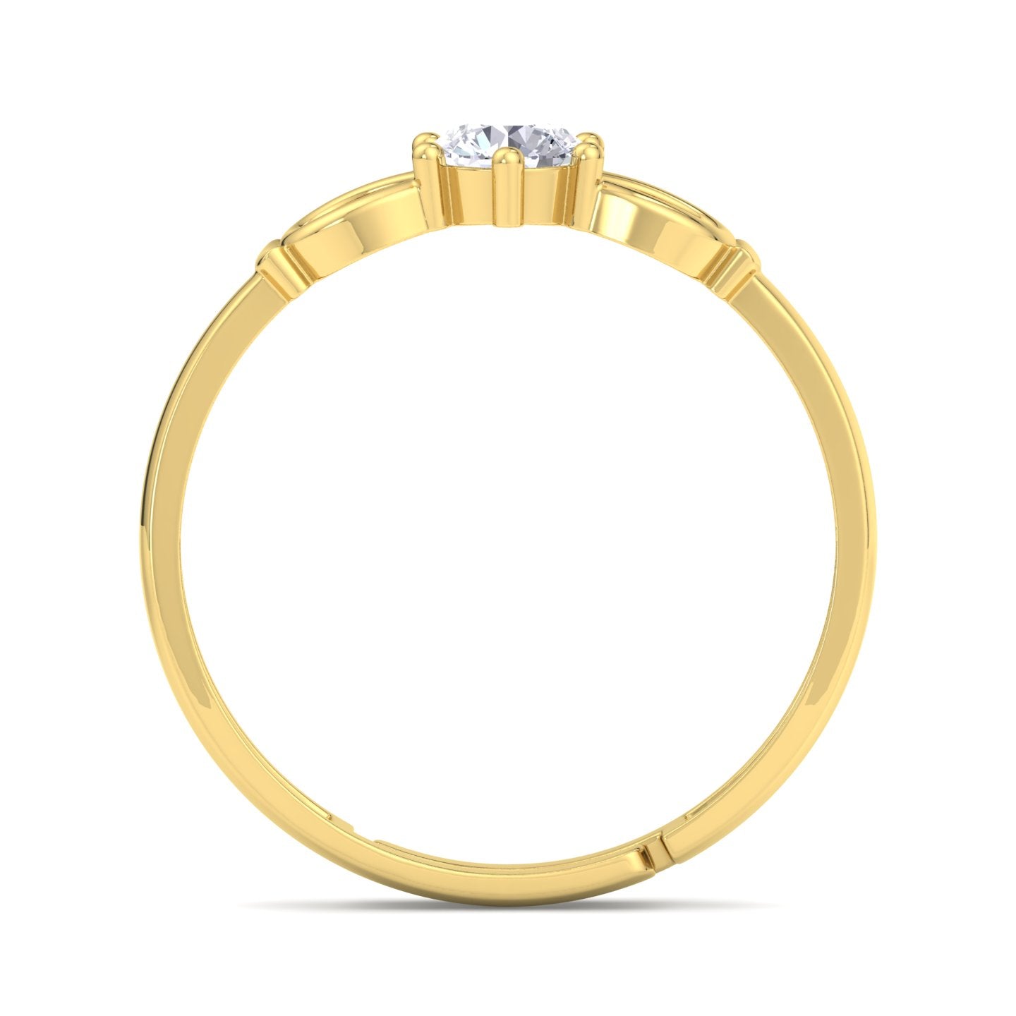 BEEZAL 14KT Stackable Gold Rings with CZ Diamond