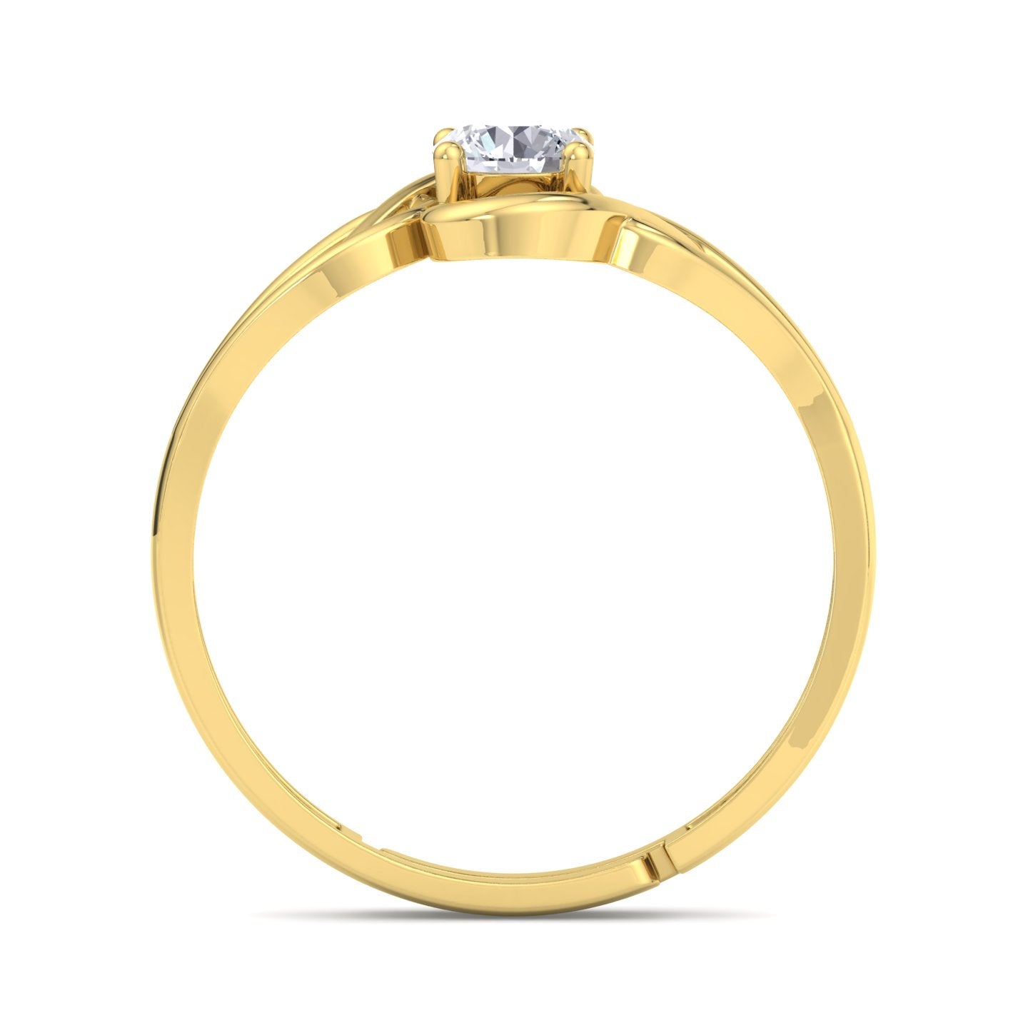 BEEZAL 14KT Cocktail Gold Rings with CZ Diamond