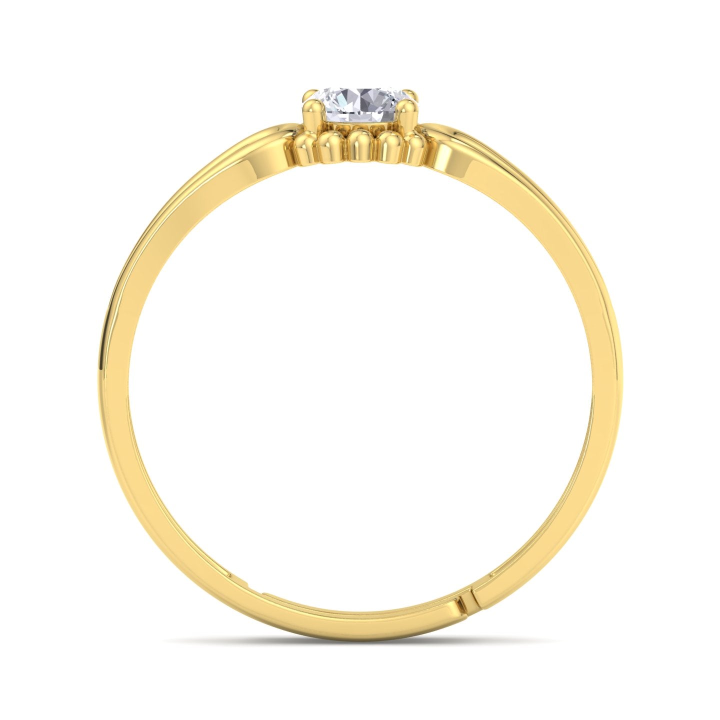 BEEZAL 14KT Cocktail Gold Rings with CZ Diamond