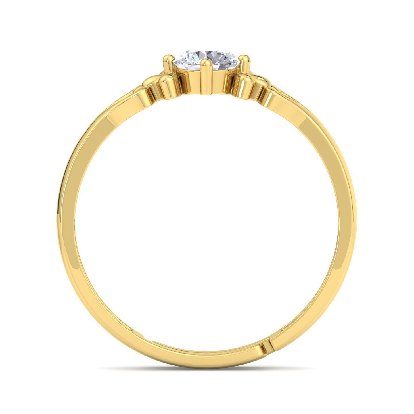 BEEZAL 14KT Elegant Gold Rings with CZ Diamond for Women