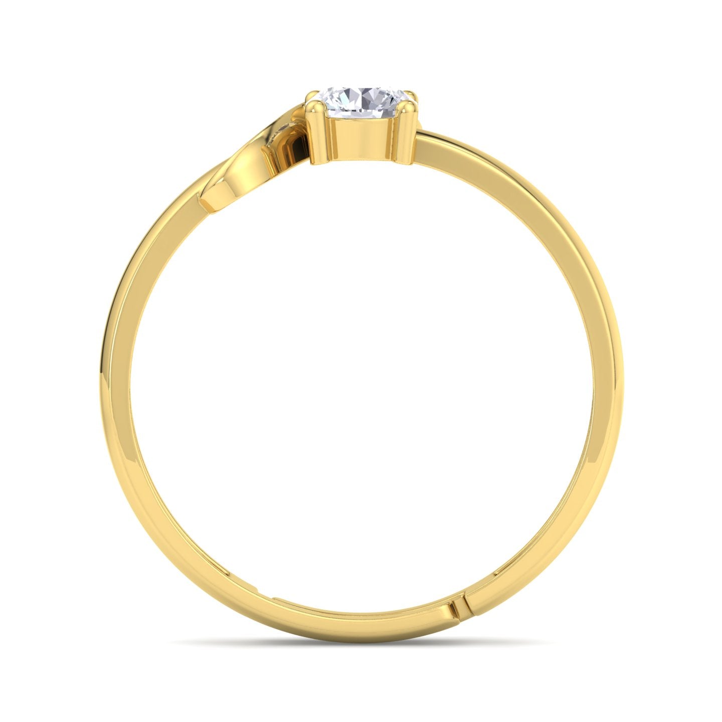 BEEZAL 14KT Elegant Gold Rings with CZ Diamond for Women