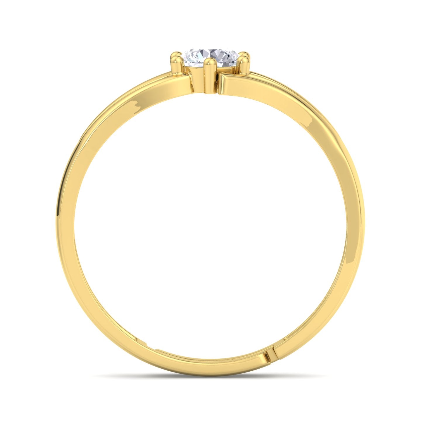 BEEZAL 14KT Cocktail Gold Rings with CZ Diamond