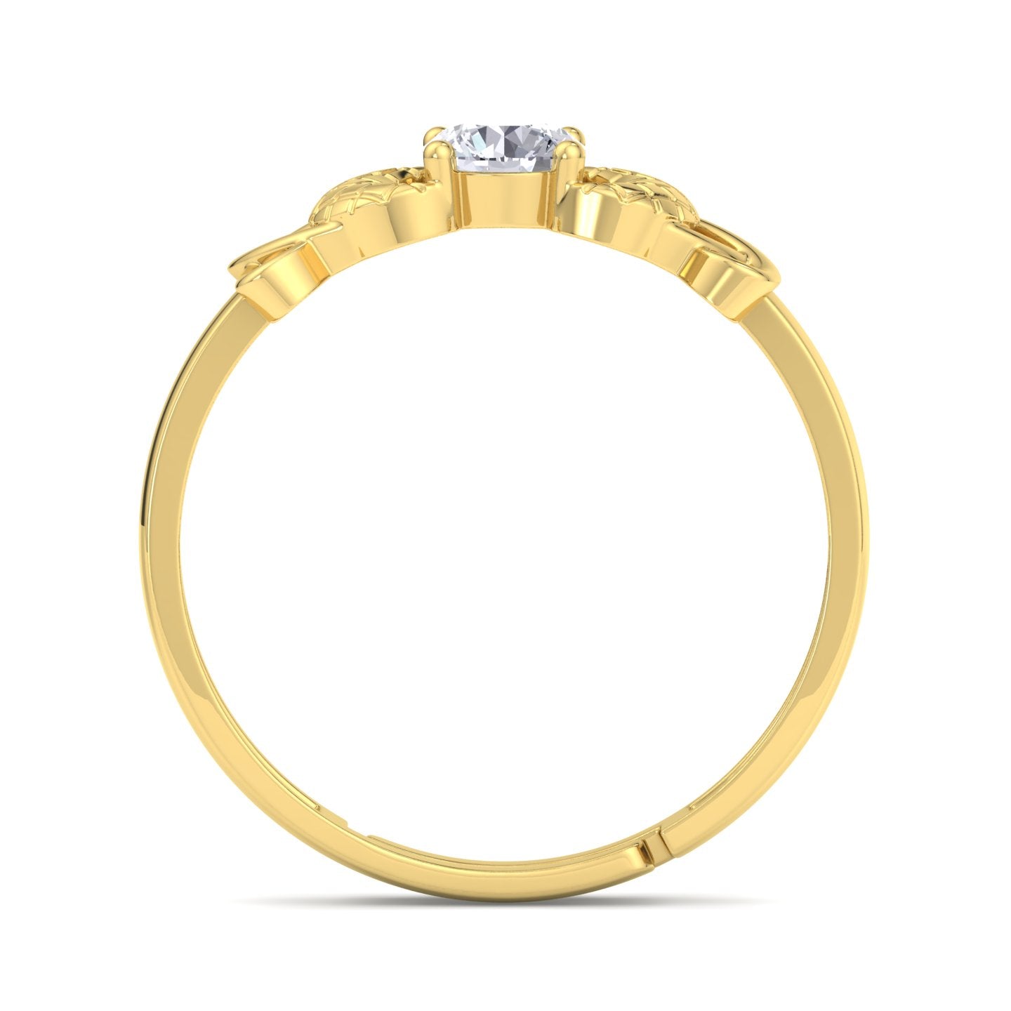 BEEZAL 14KT Pure Gold Jewellery Ring (585) with CZ Diamond | BIS Certified Jewellery