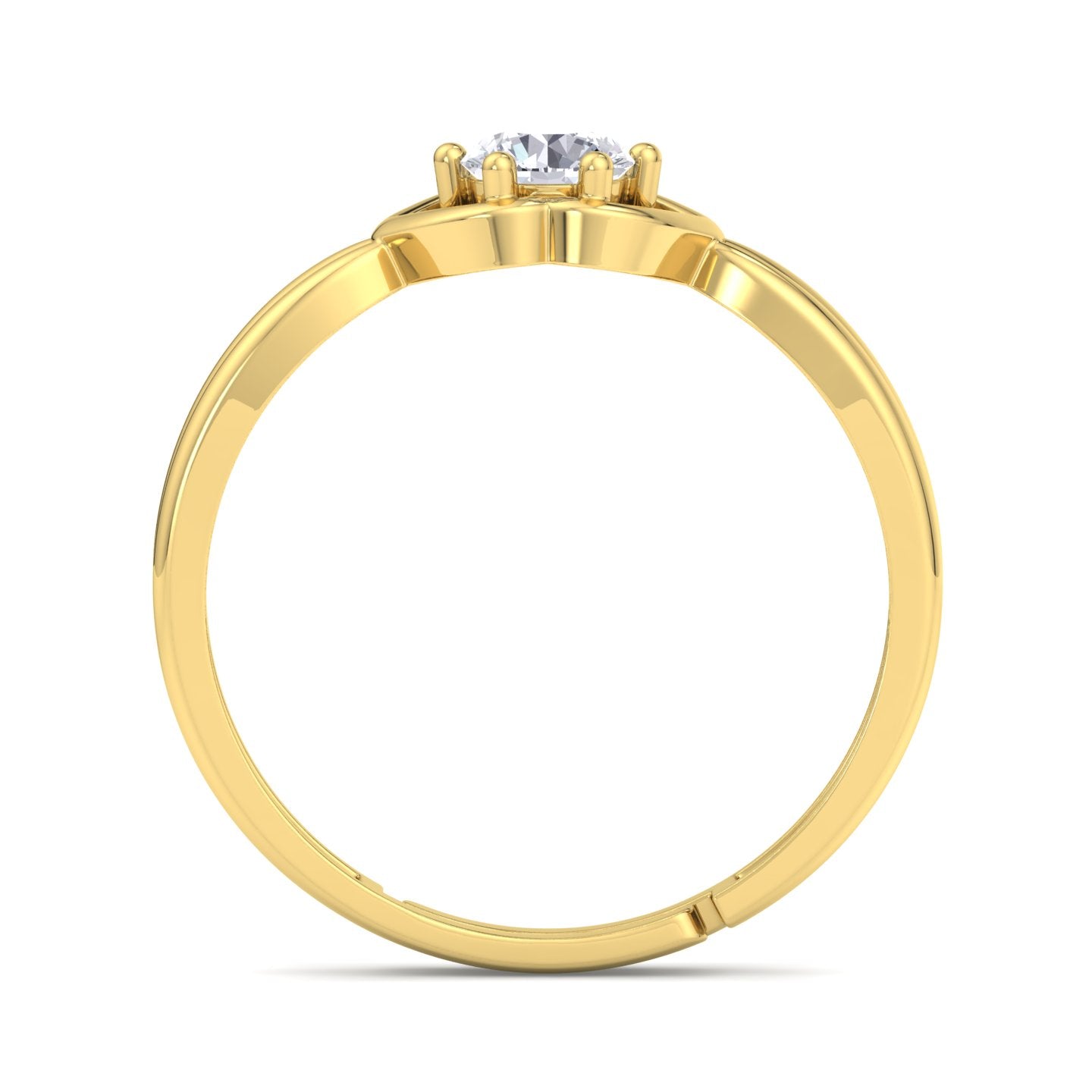 BEEZAL 14KT Elegant Gold Rings with CZ Diamond for Women